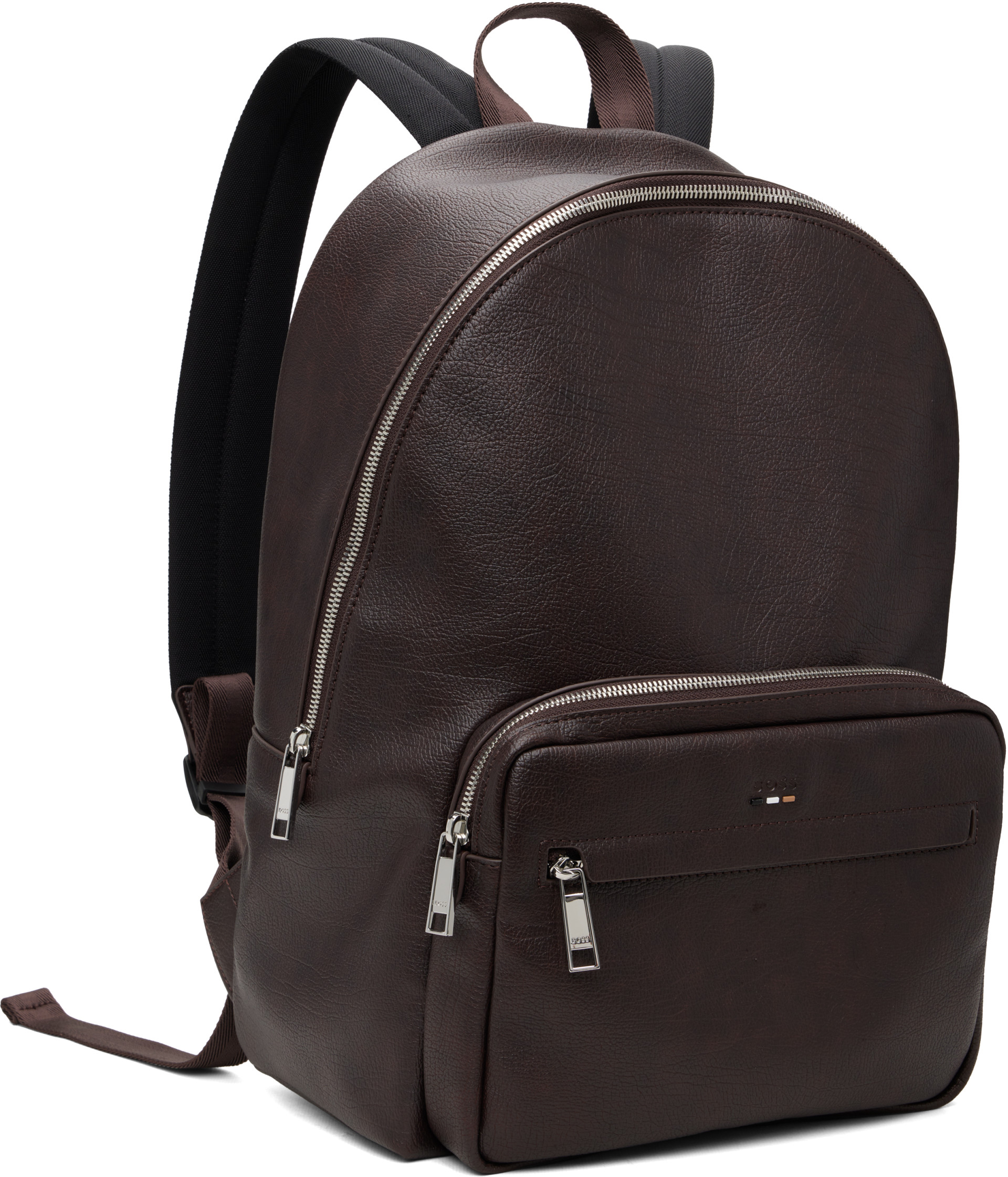 BOSS - Brown Logo-Detail Backpack