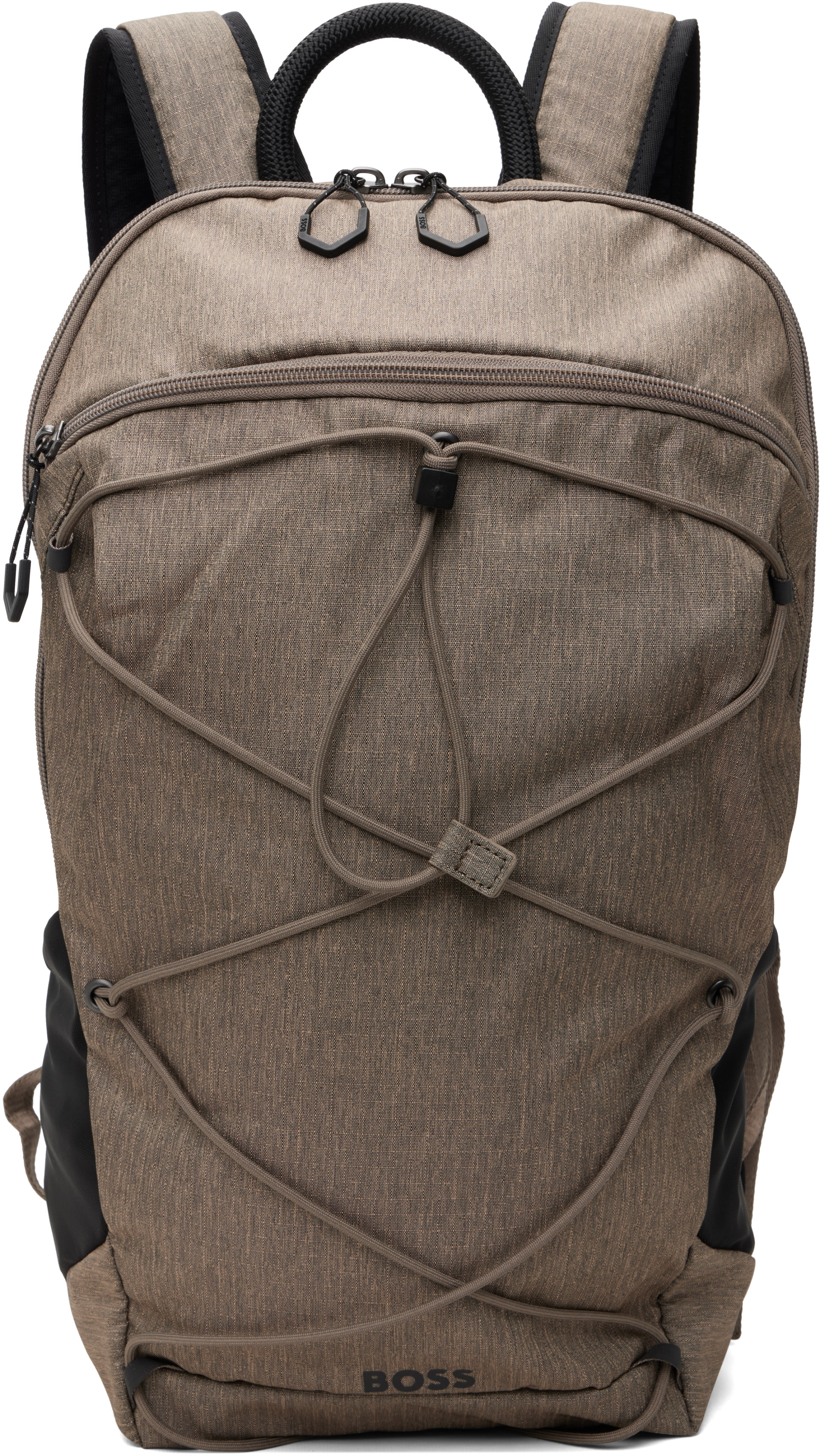 BOSS - Taupe Ripstop Chest Strap & Pockets Backpack