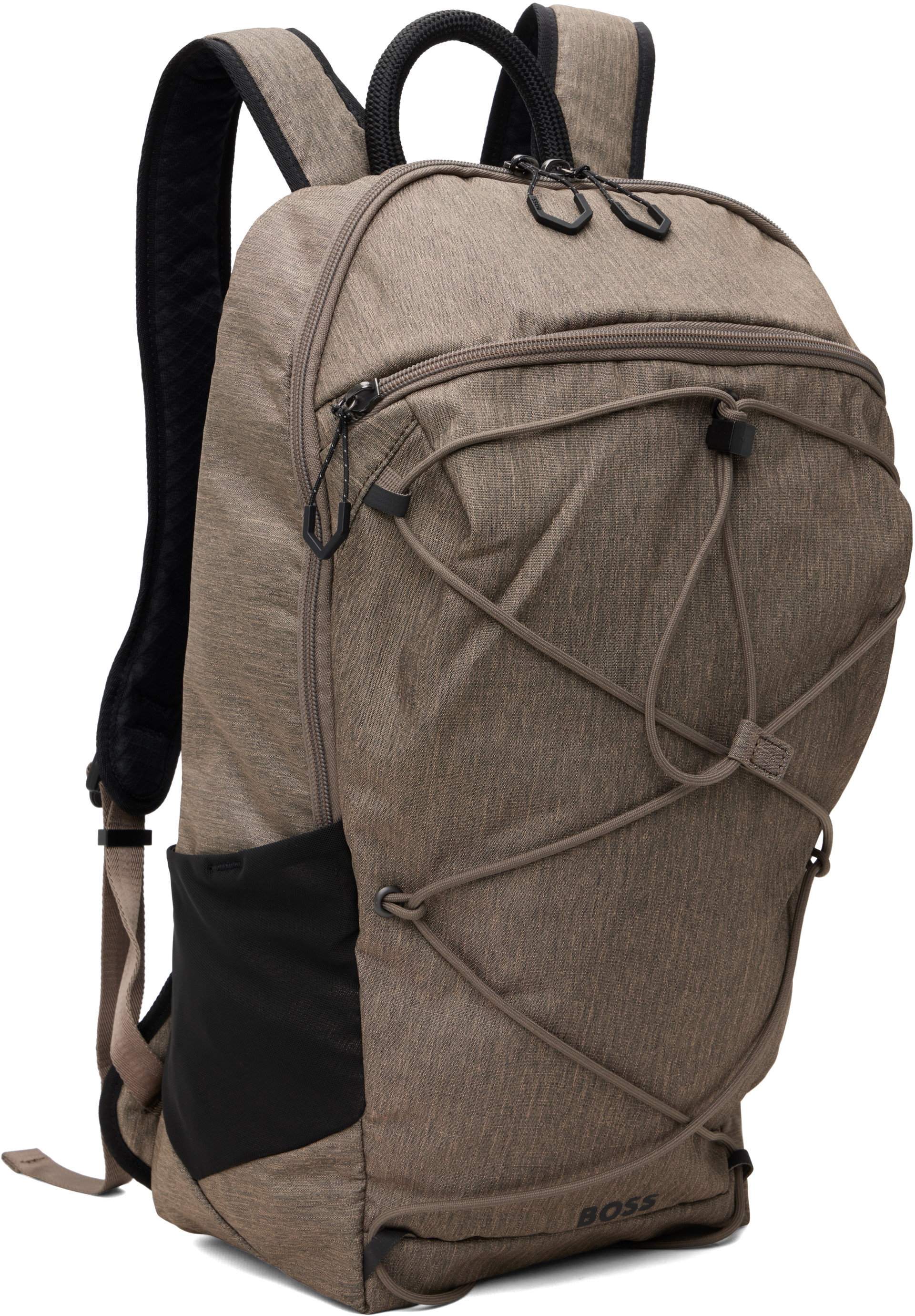 BOSS - Taupe Ripstop Chest Strap & Pockets Backpack