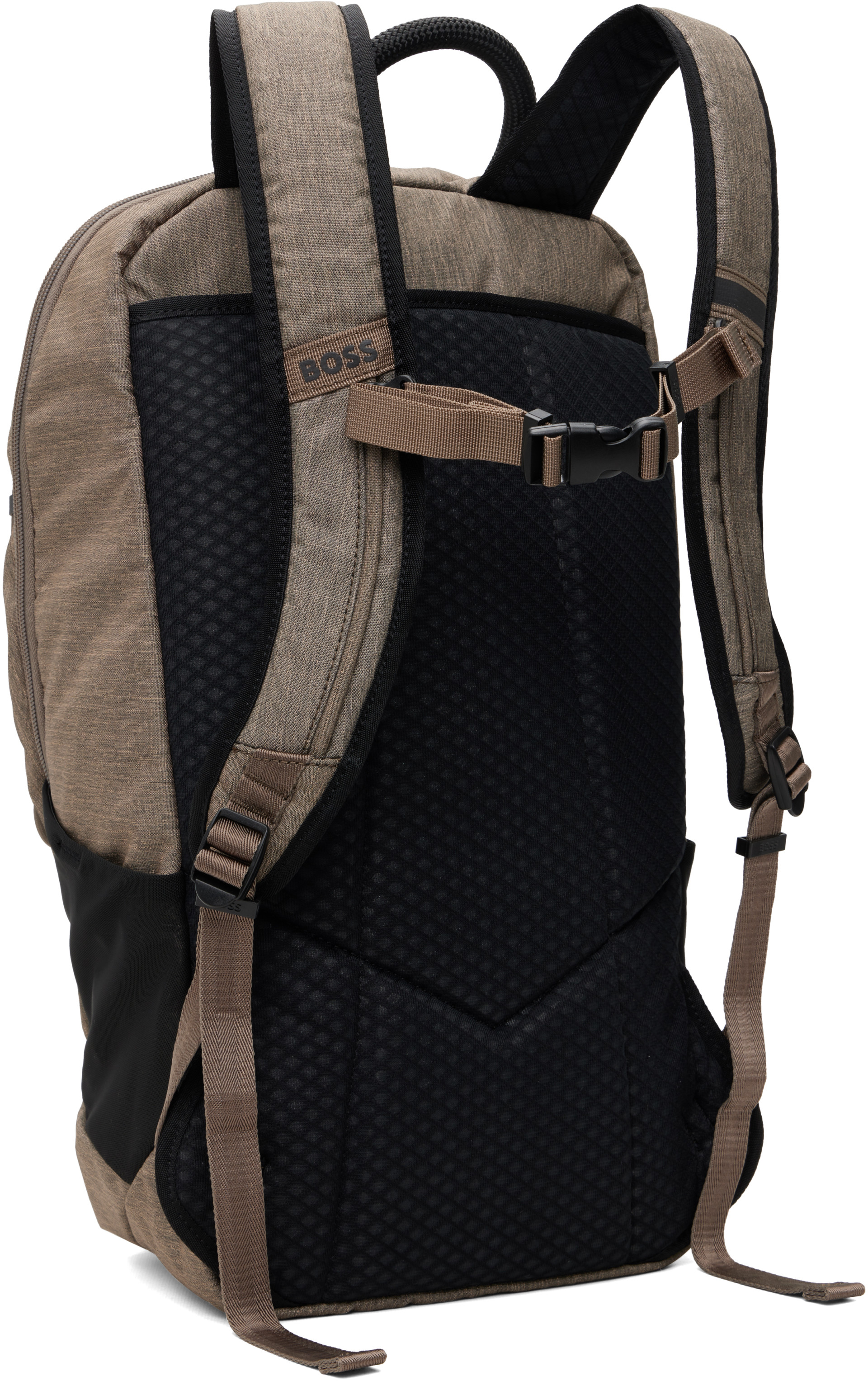 BOSS - Taupe Ripstop Chest Strap & Pockets Backpack