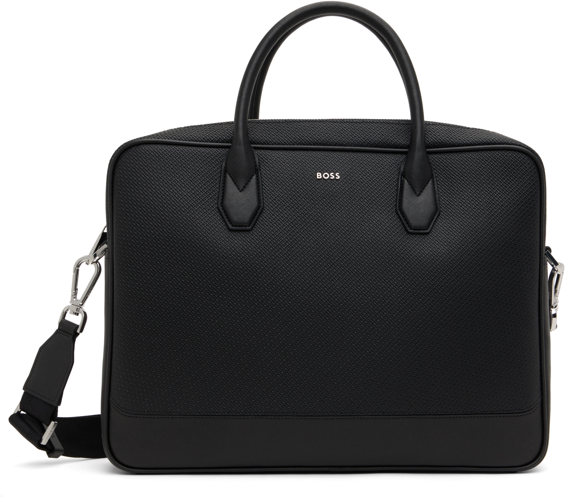 Boss - Porte-document noir à monogramme