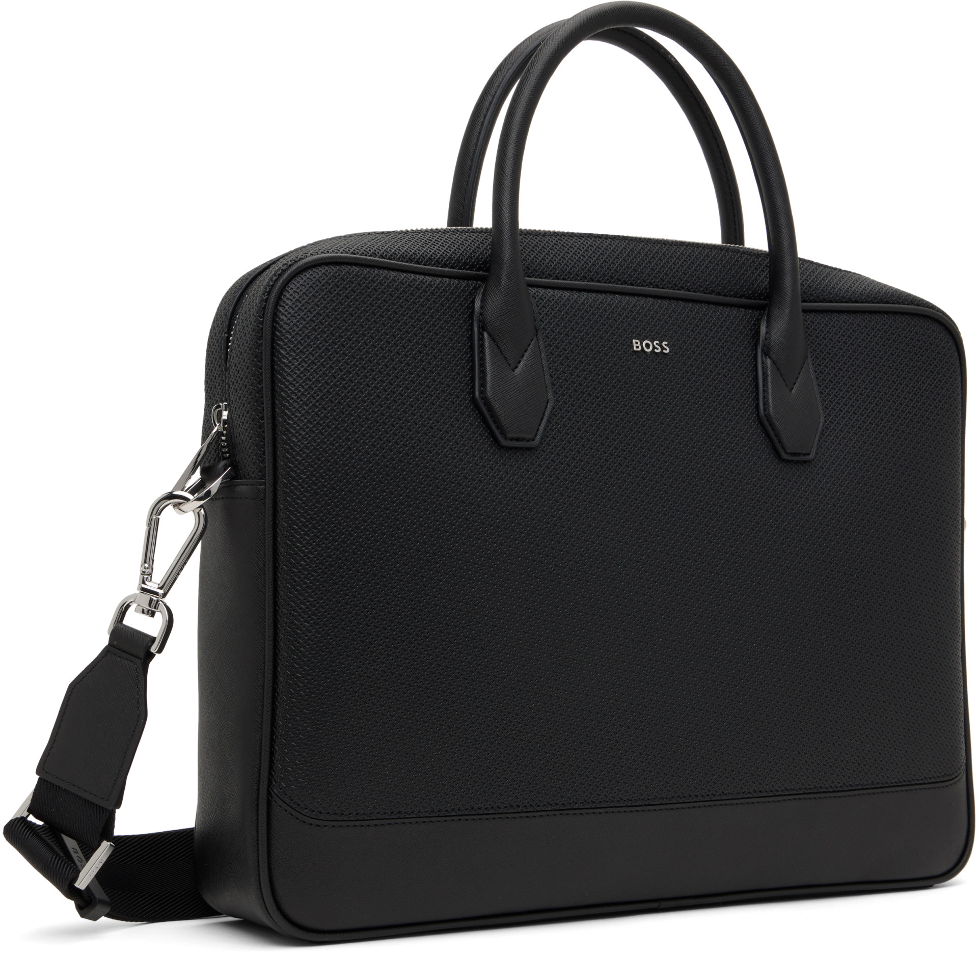 BOSS - Black Document Case Monogram Briefcase