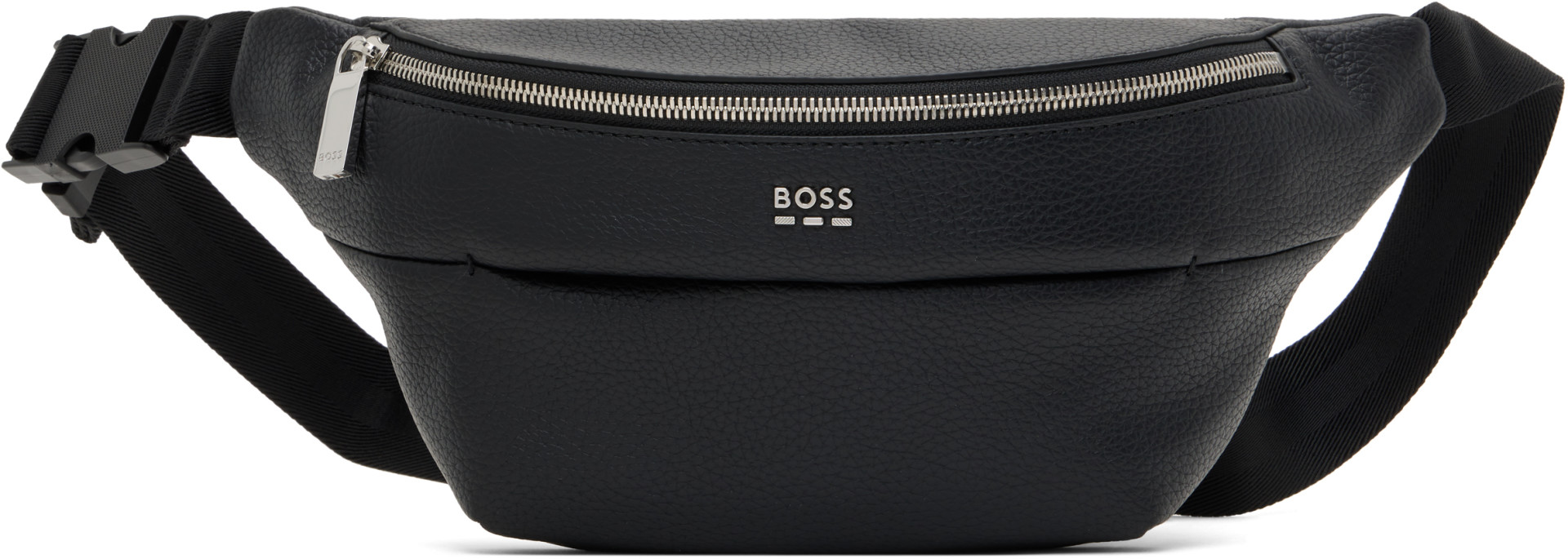 BOSS - Black Grained-Effect Belt Bag