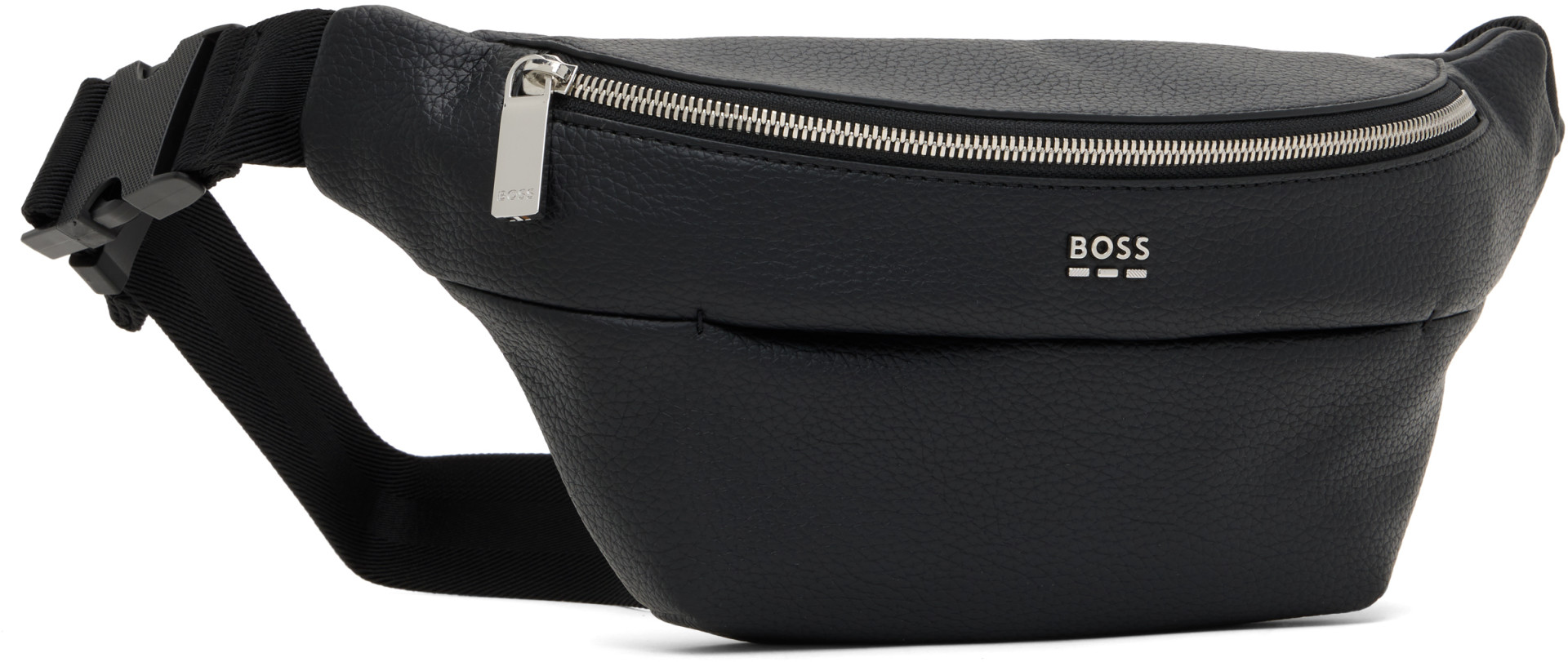 BOSS - Black Grained-Effect Belt Bag