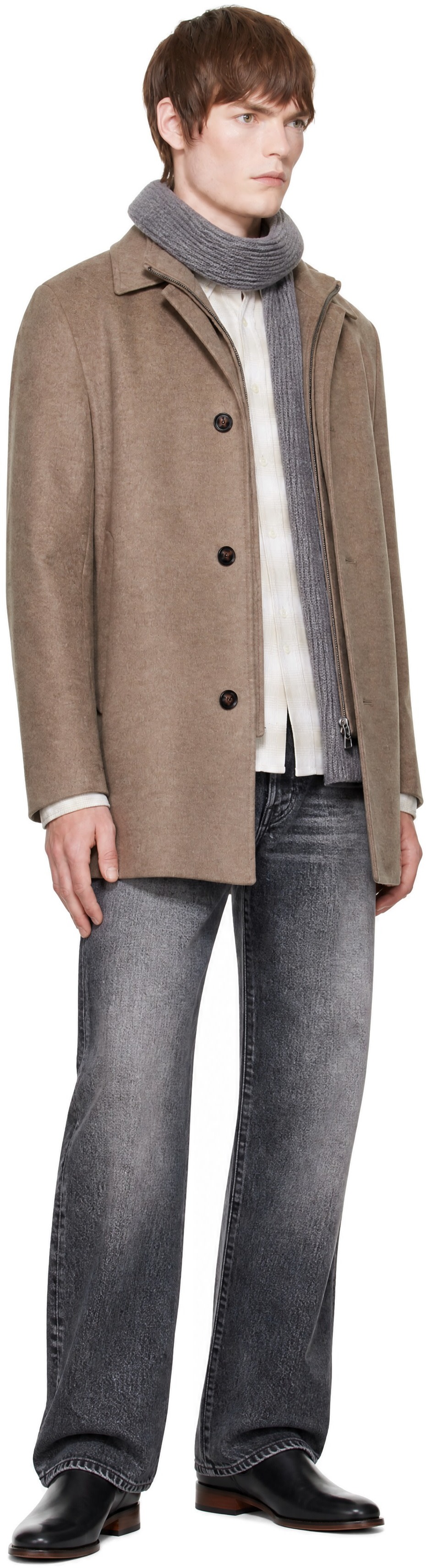 BOSS　リラックスフィットショートコート　ウール/カシミア　期間限定大特価!! BOSS: タン リラックスフィット フォーマル コート | SSENSE 日本