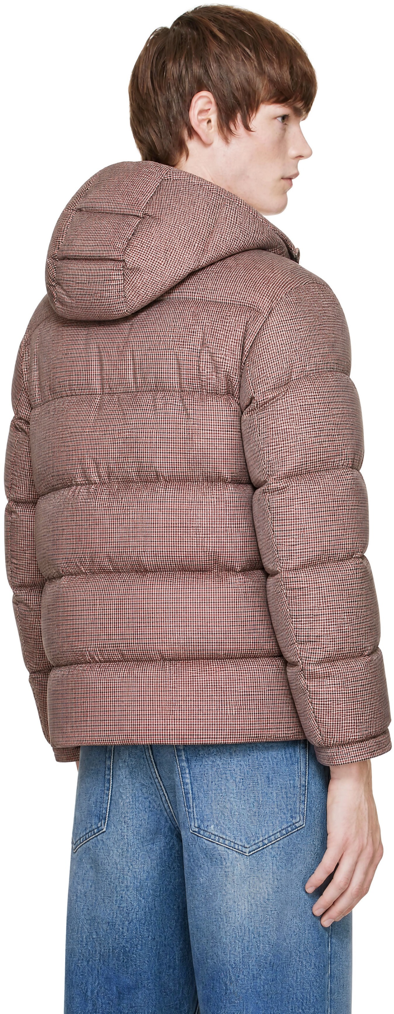 BOSS - Brown Houndstooth Puffer Jacket