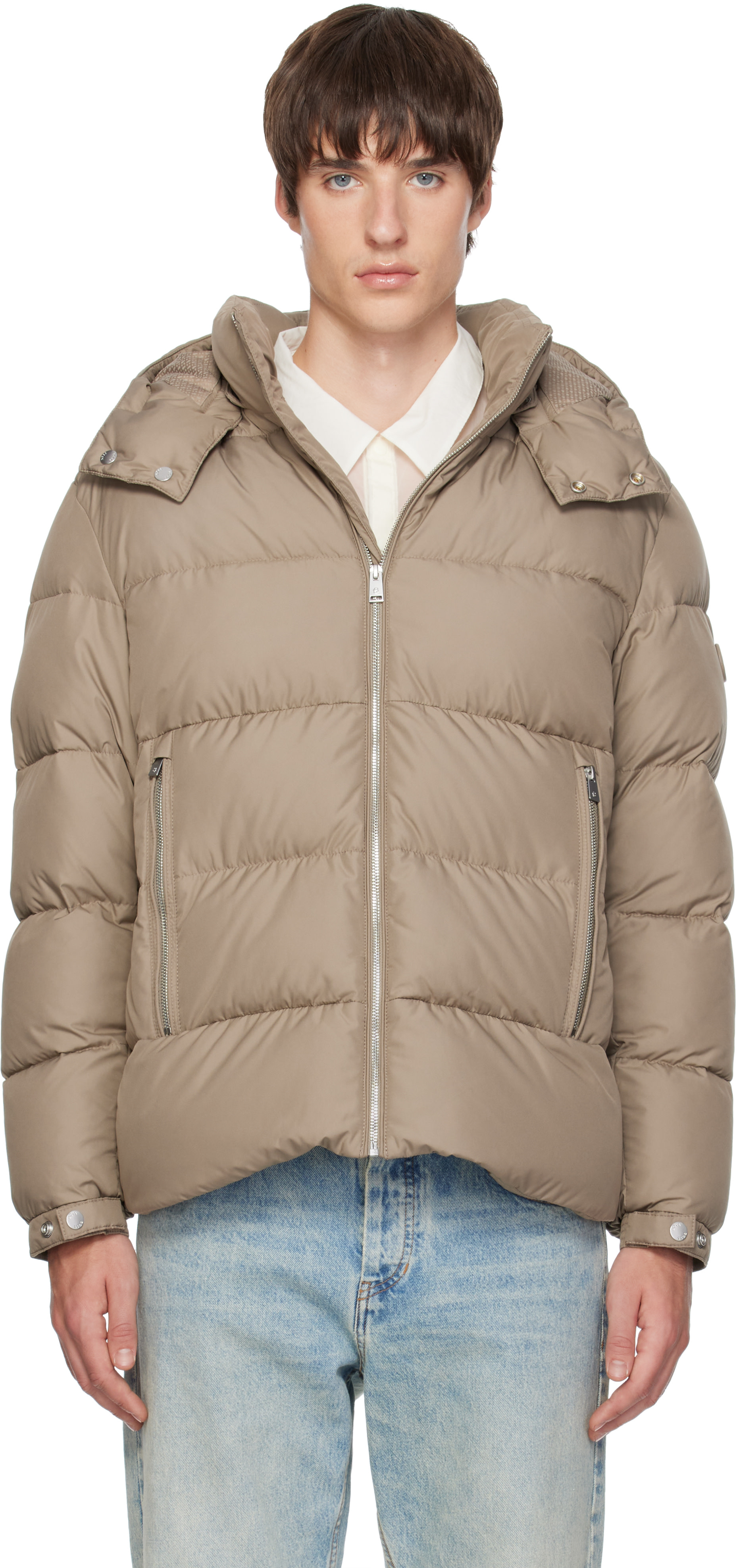 BOSS - Beige Quilted Puffer Jacket