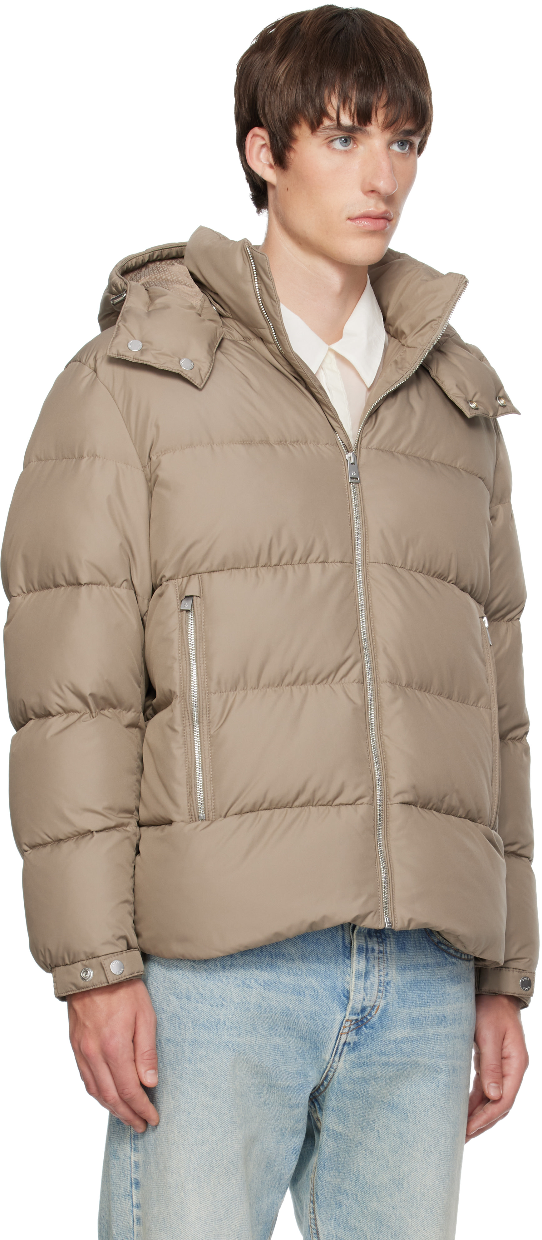 BOSS - Beige Quilted Puffer Jacket
