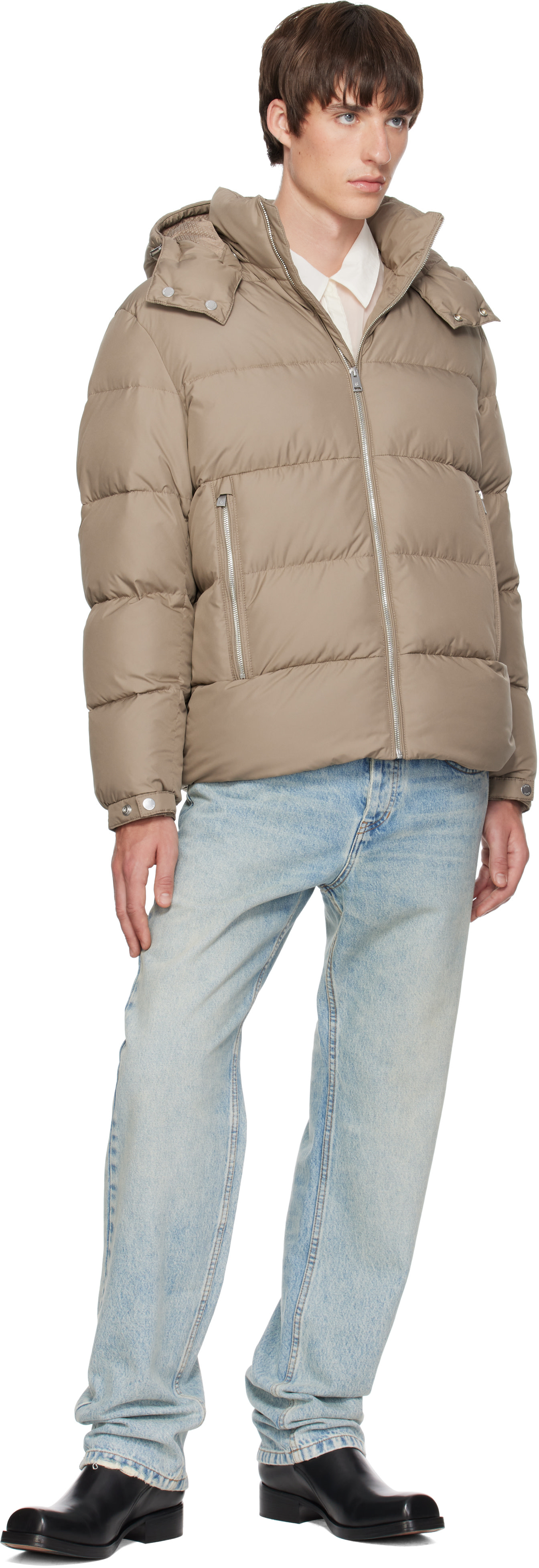 BOSS - Beige Quilted Puffer Jacket