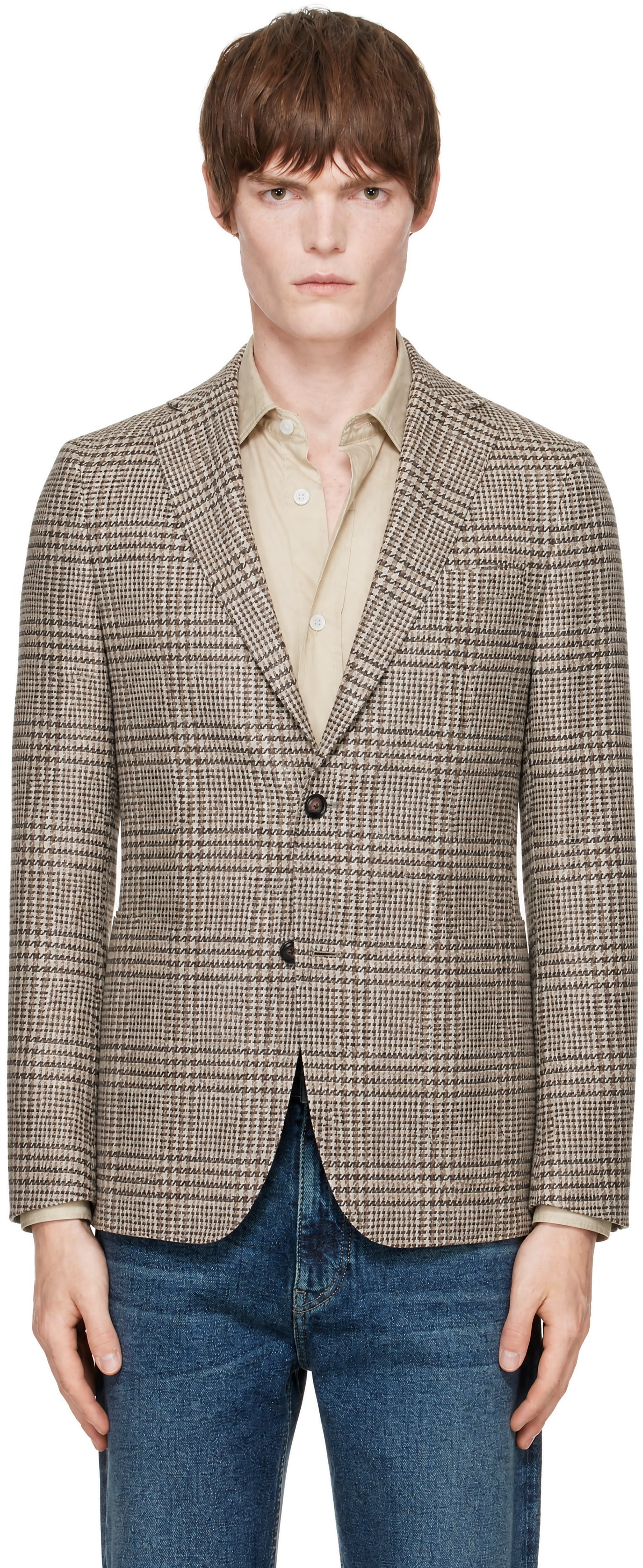 BOSS - Beige Check Blazer