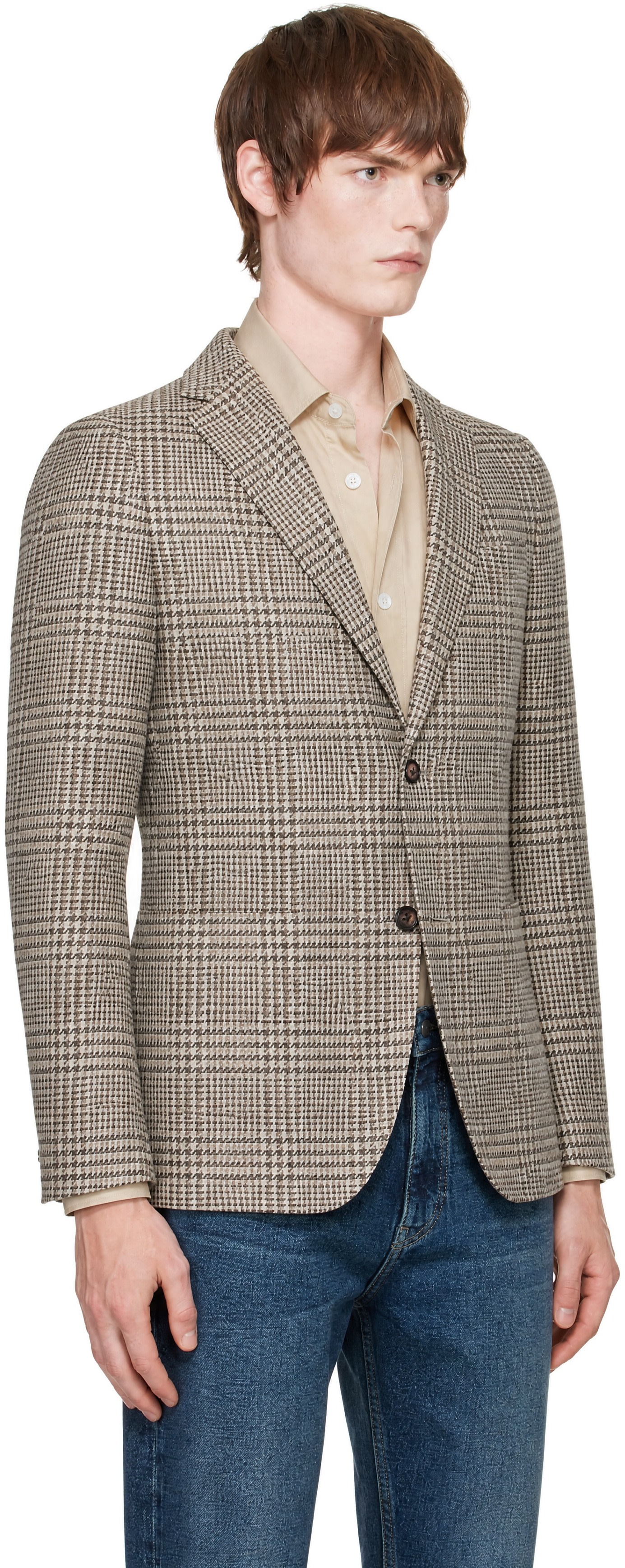 BOSS - Beige Check Blazer