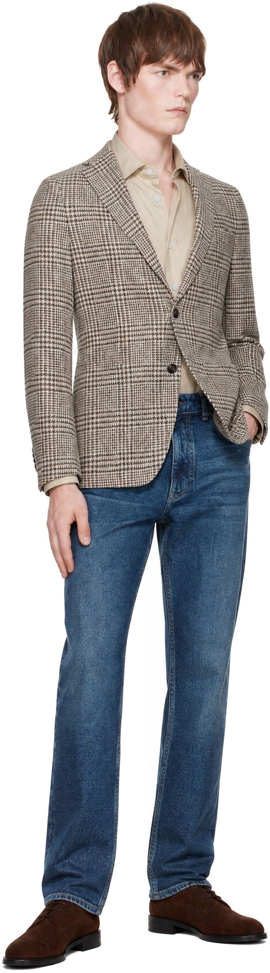 BOSS - Beige Check Blazer