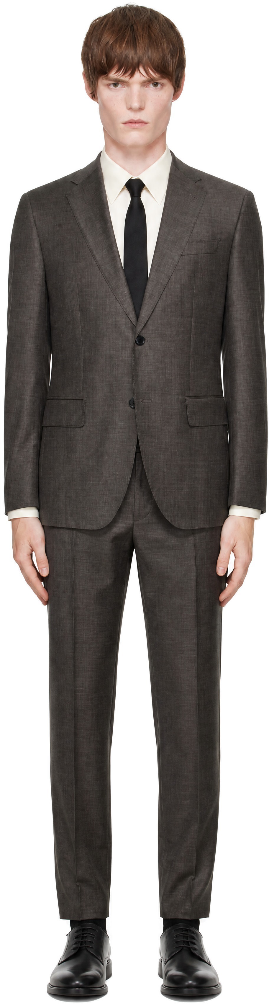 BOSS - Gray Single-Breasted Suit