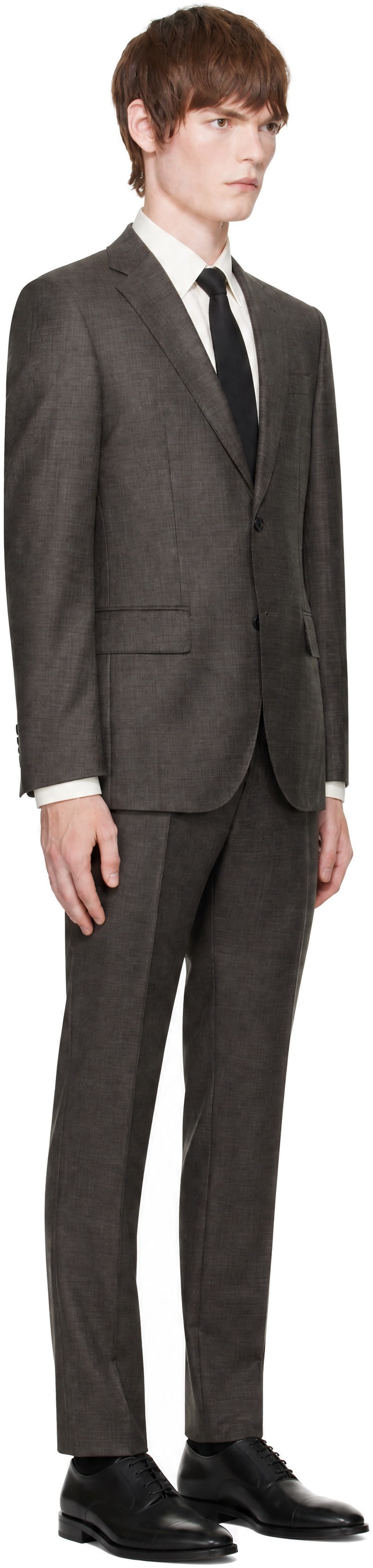 BOSS - Gray Single-Breasted Suit