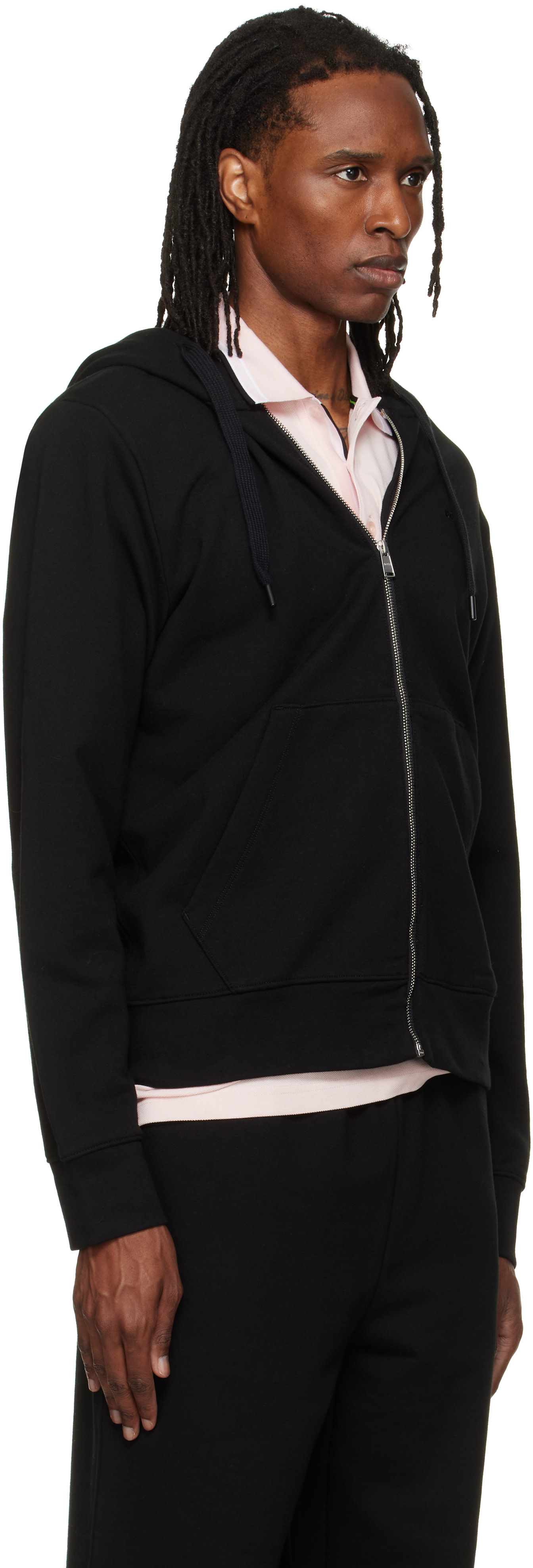 Boss - Pull à capuche noir à logo brodé