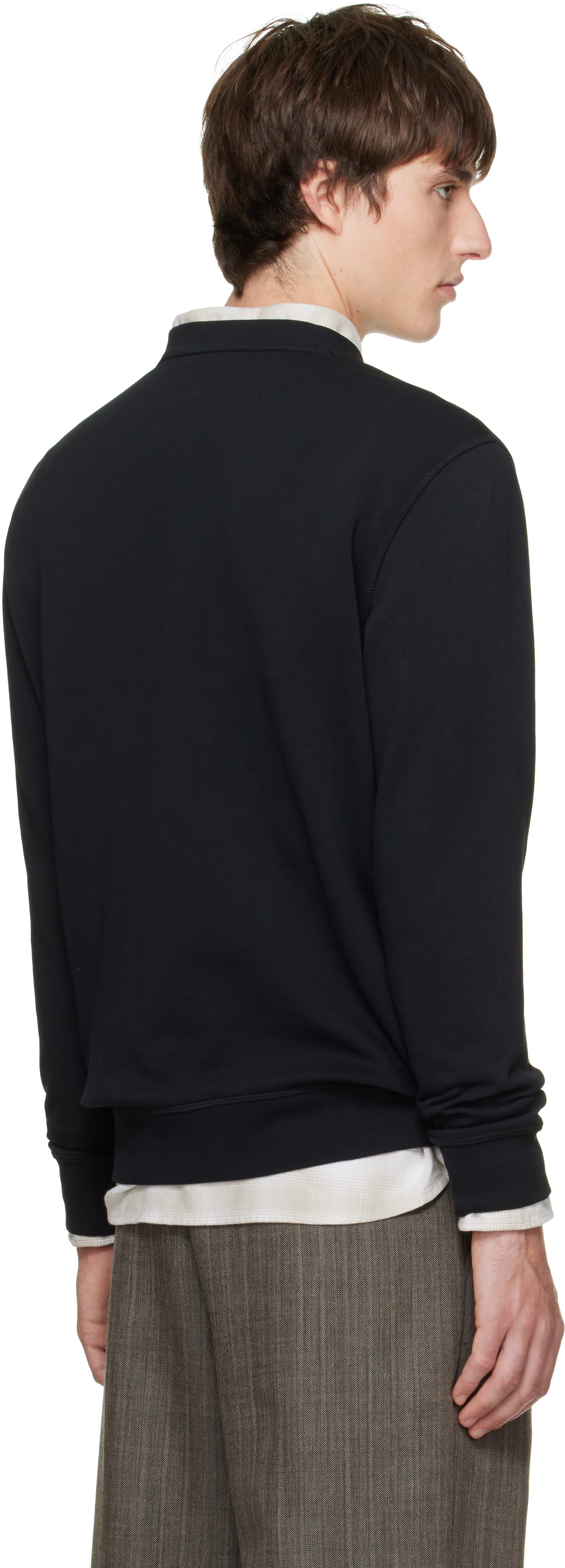 BOSS - Black Logo-Patch Cotton Terry Sweatshirt
