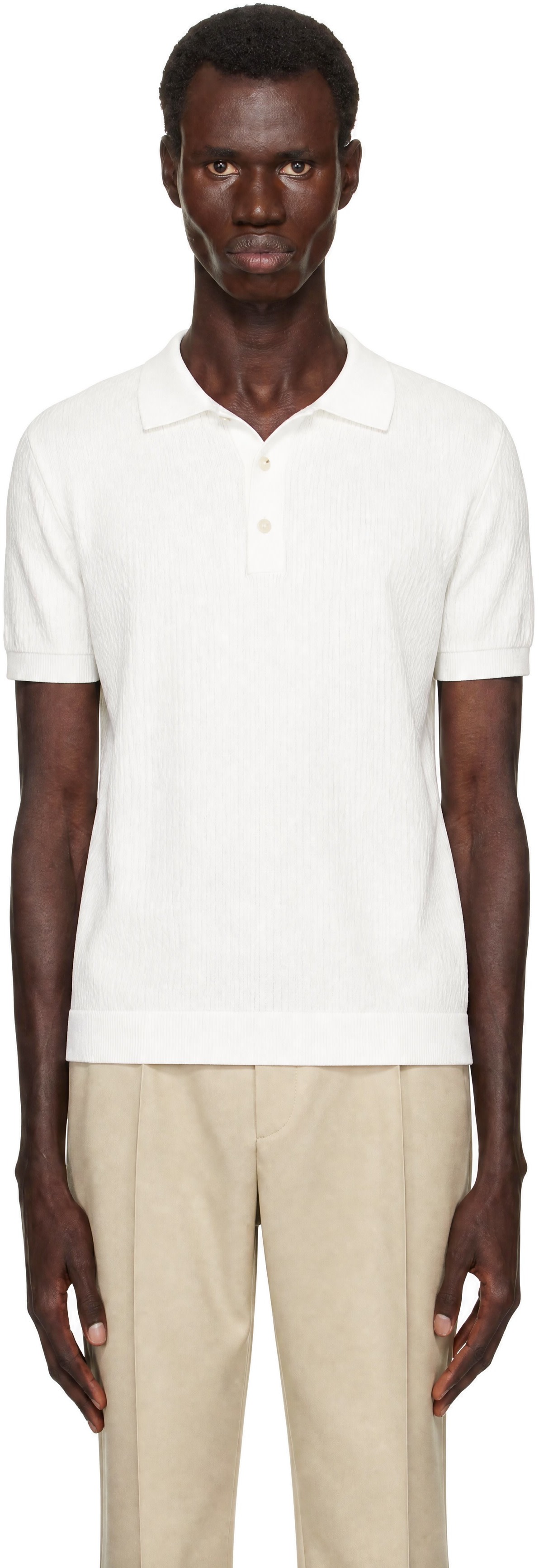 BOSS - White Button Placket Polo