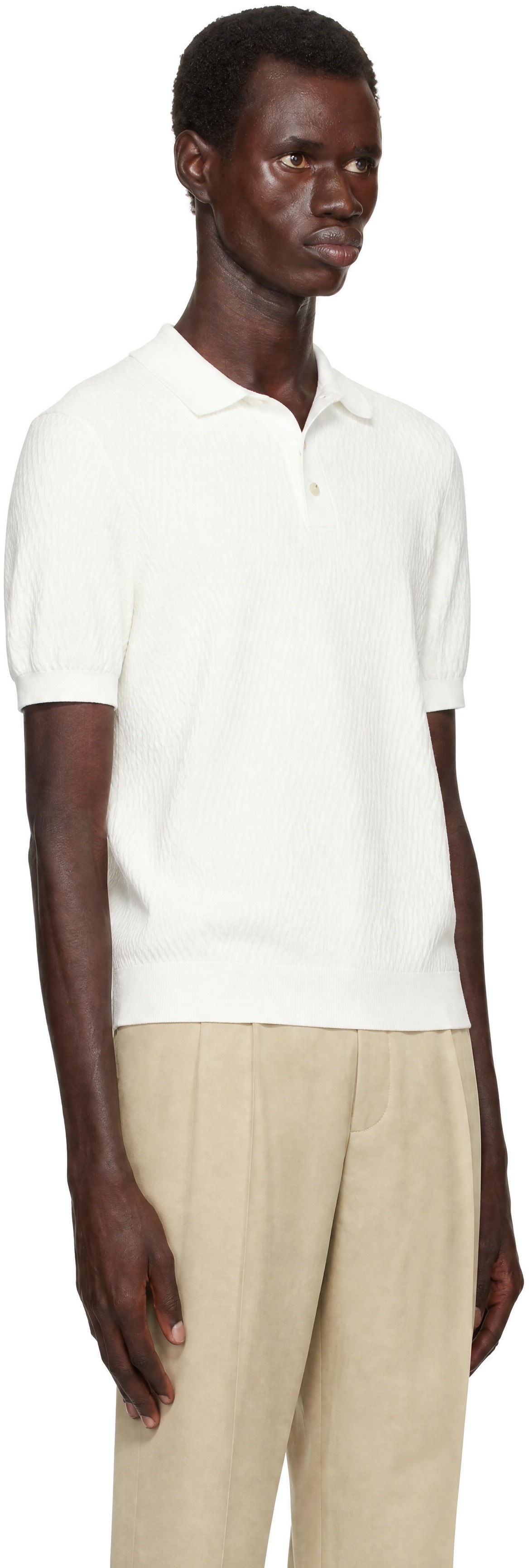 BOSS - White Button Placket Polo