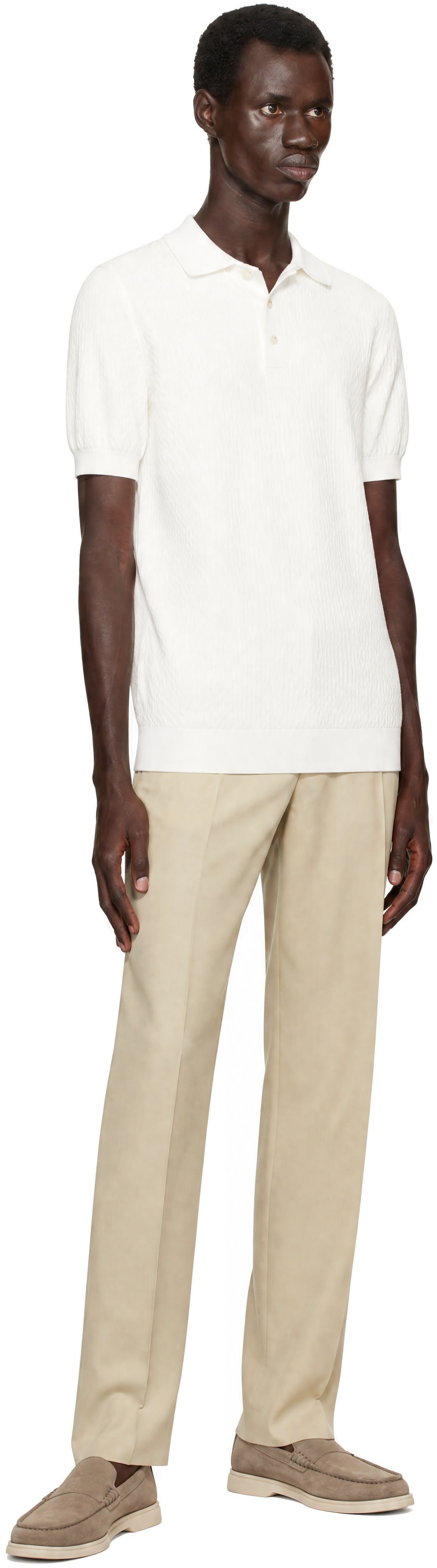 BOSS - White Button Placket Polo