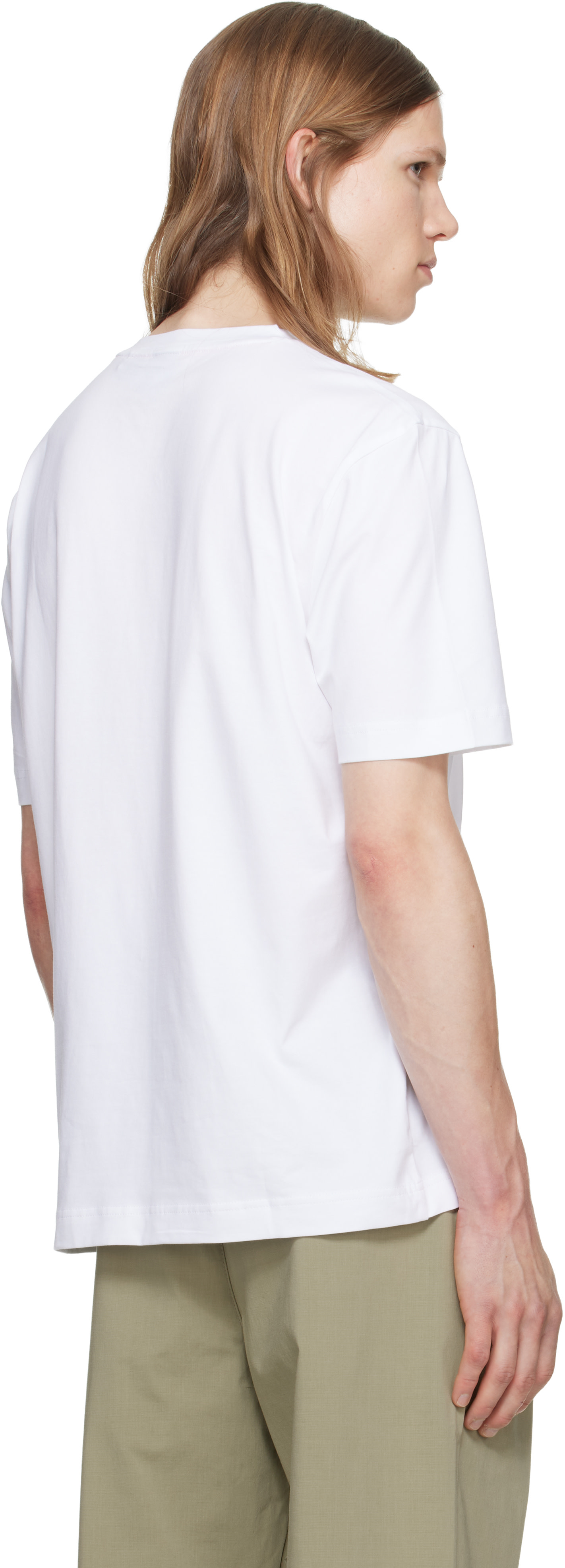 BOSS - White Stretch-Cotton Contrast Logo T-shirt