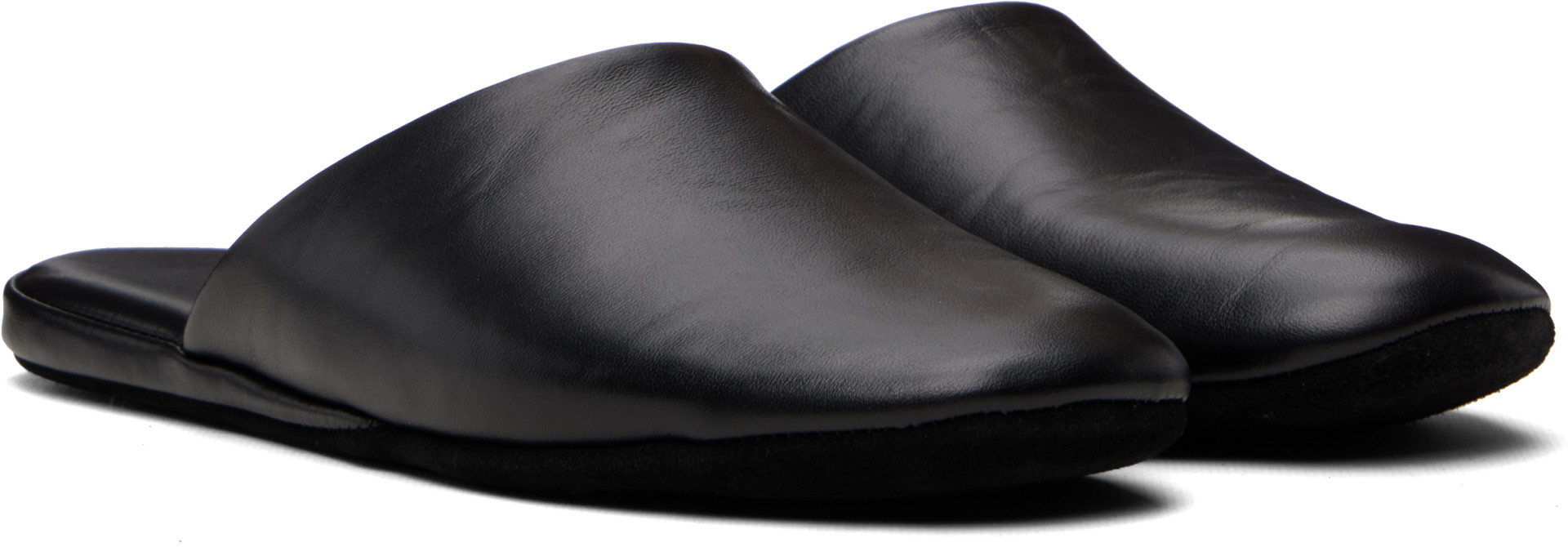 BOSS - Black Leather Slippers