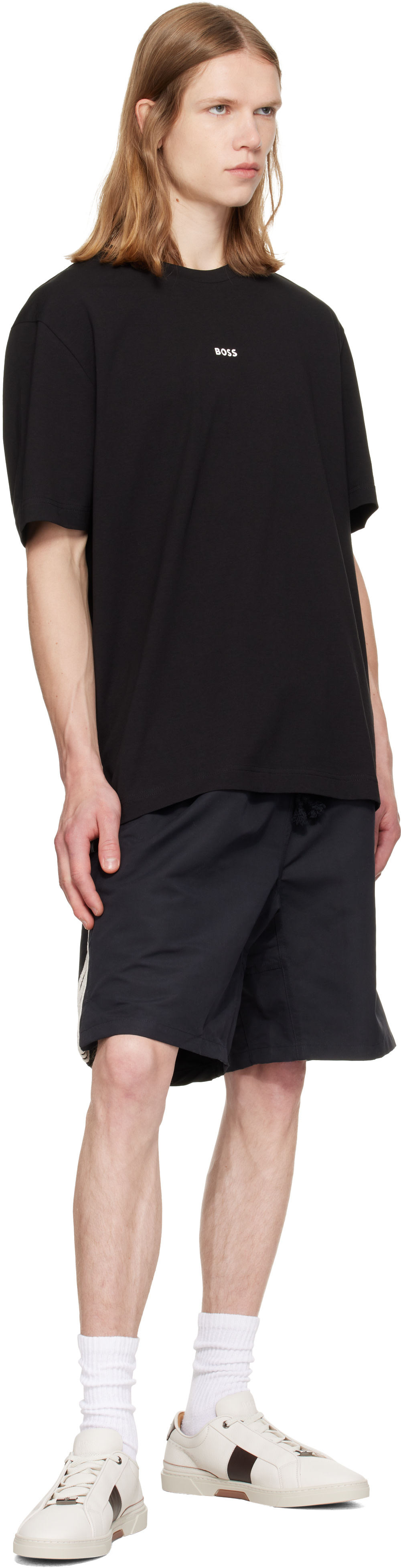 Boss - Baskets Gary blanches en cuir