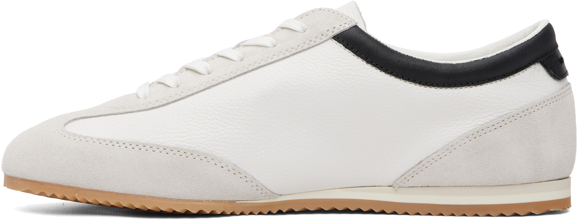 BOSS: ホワイト Leather & Suede Trim スニーカー | SSENSE 日本