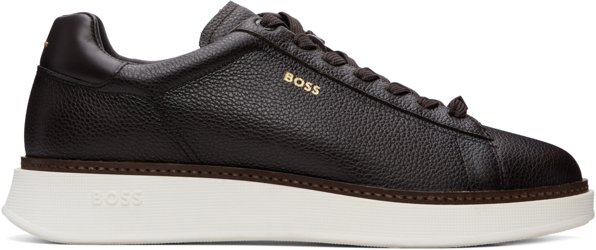 Boss - Baskets brunes en cuir