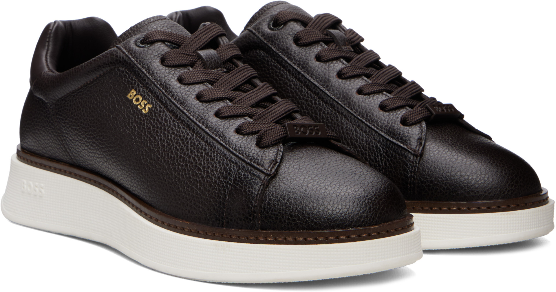 BOSS - Brown Leather Sneakers