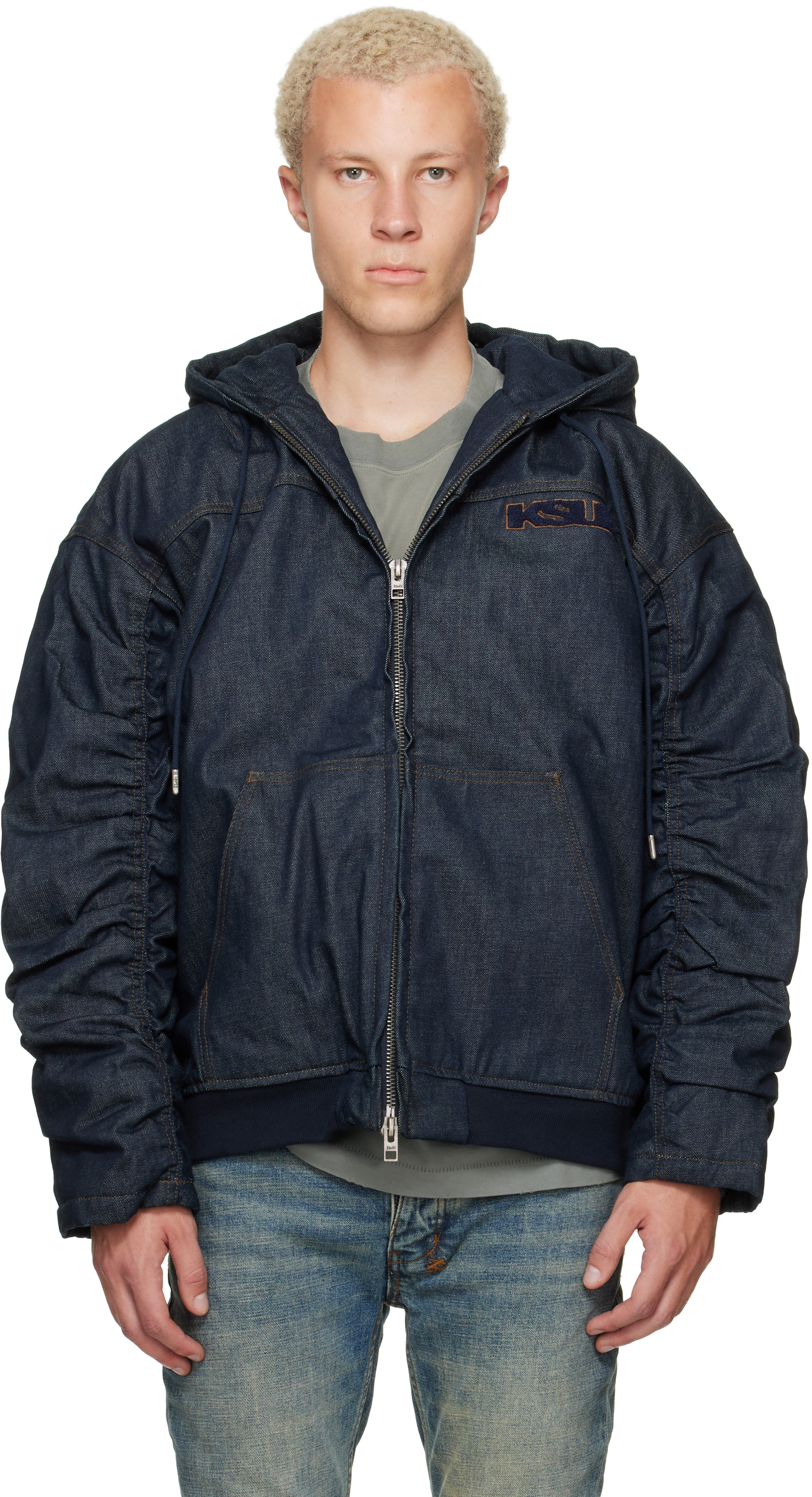 Ksubi - ブルー Sott Slouchy Raw Denim ボンバージャケット