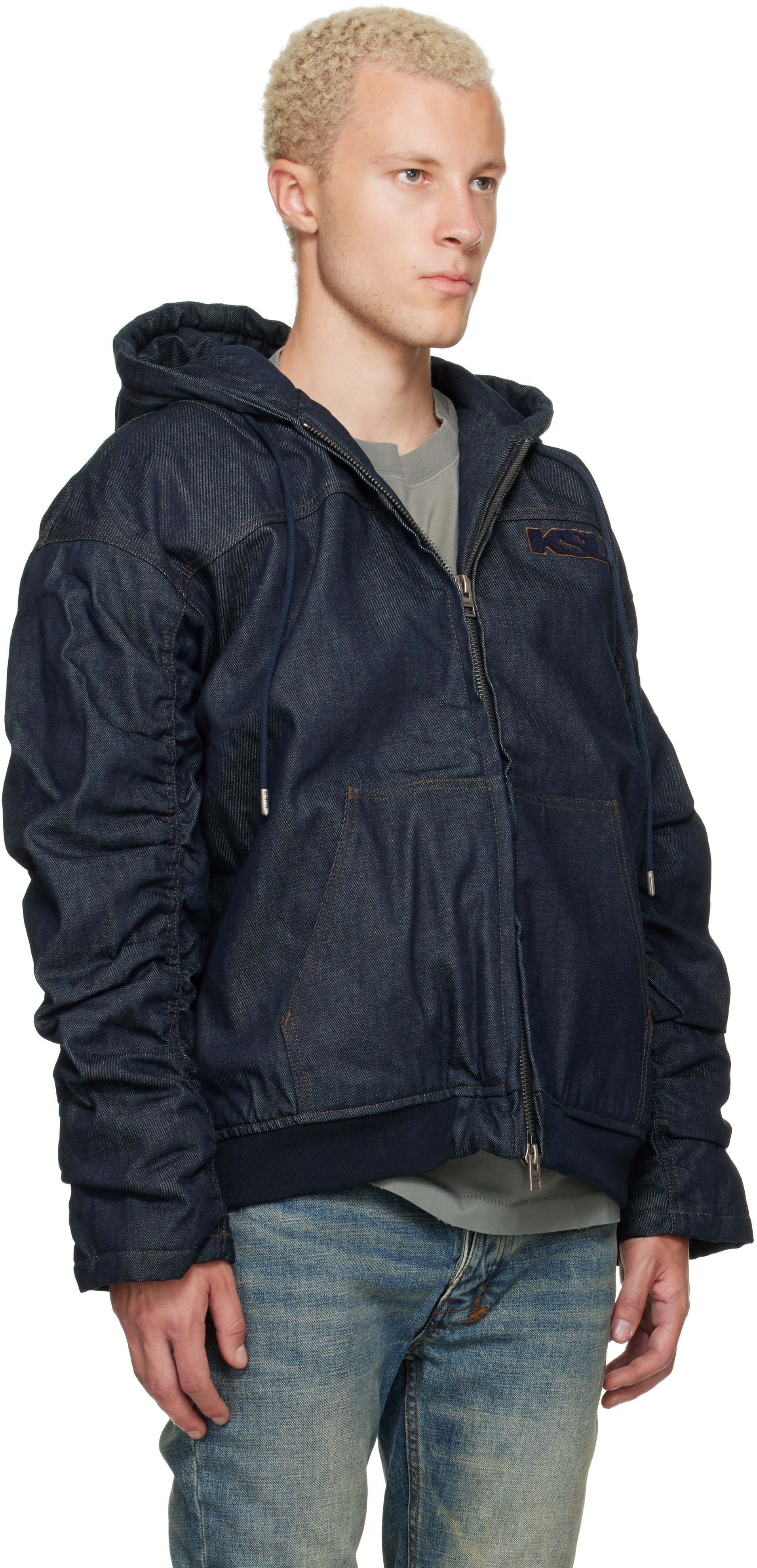 Ksubi - ブルー Sott Slouchy Raw Denim ボンバージャケット
