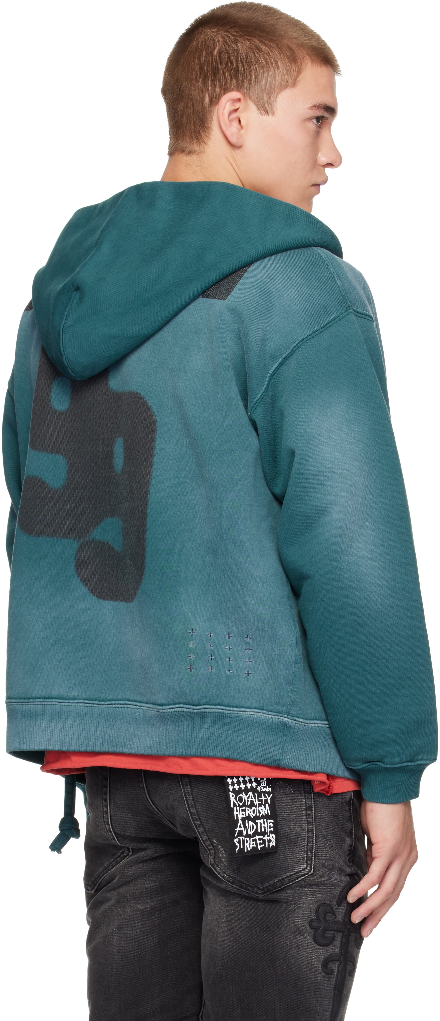Ksubi - Pull à capuche vert à glissière