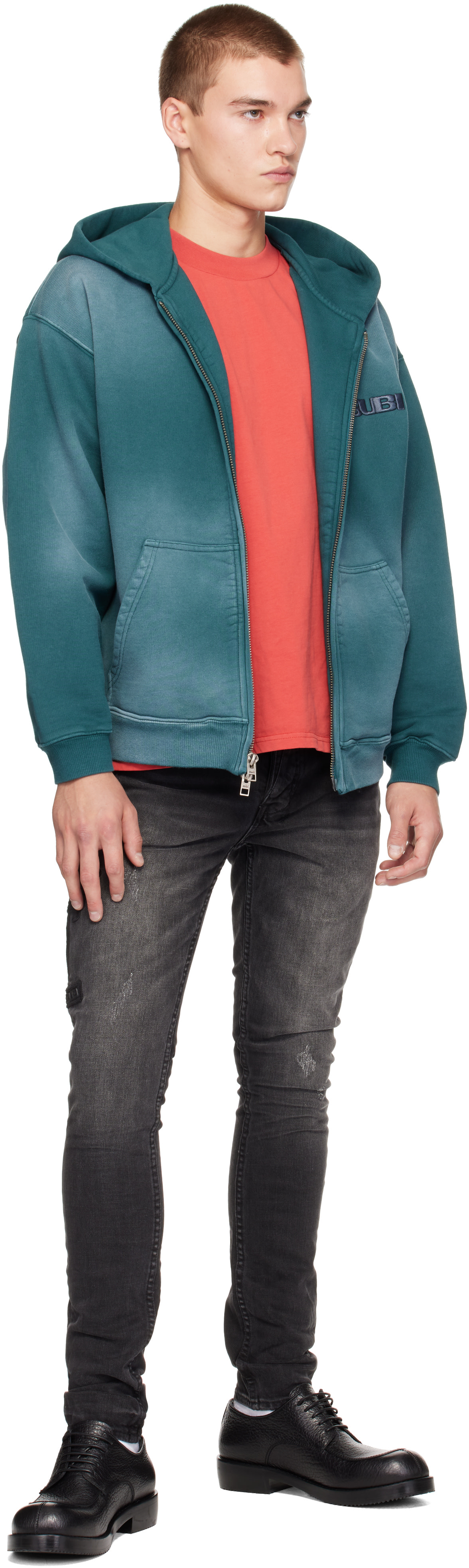 Ksubi - Pull à capuche vert à glissière