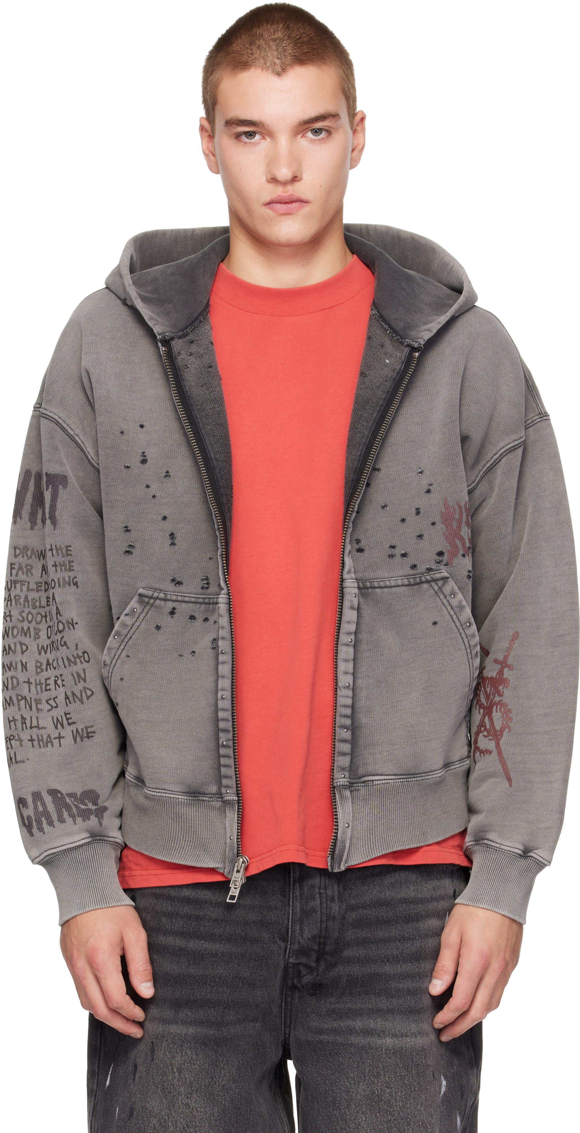 Ksubi - Gray Skool Halen Zip Hoodie