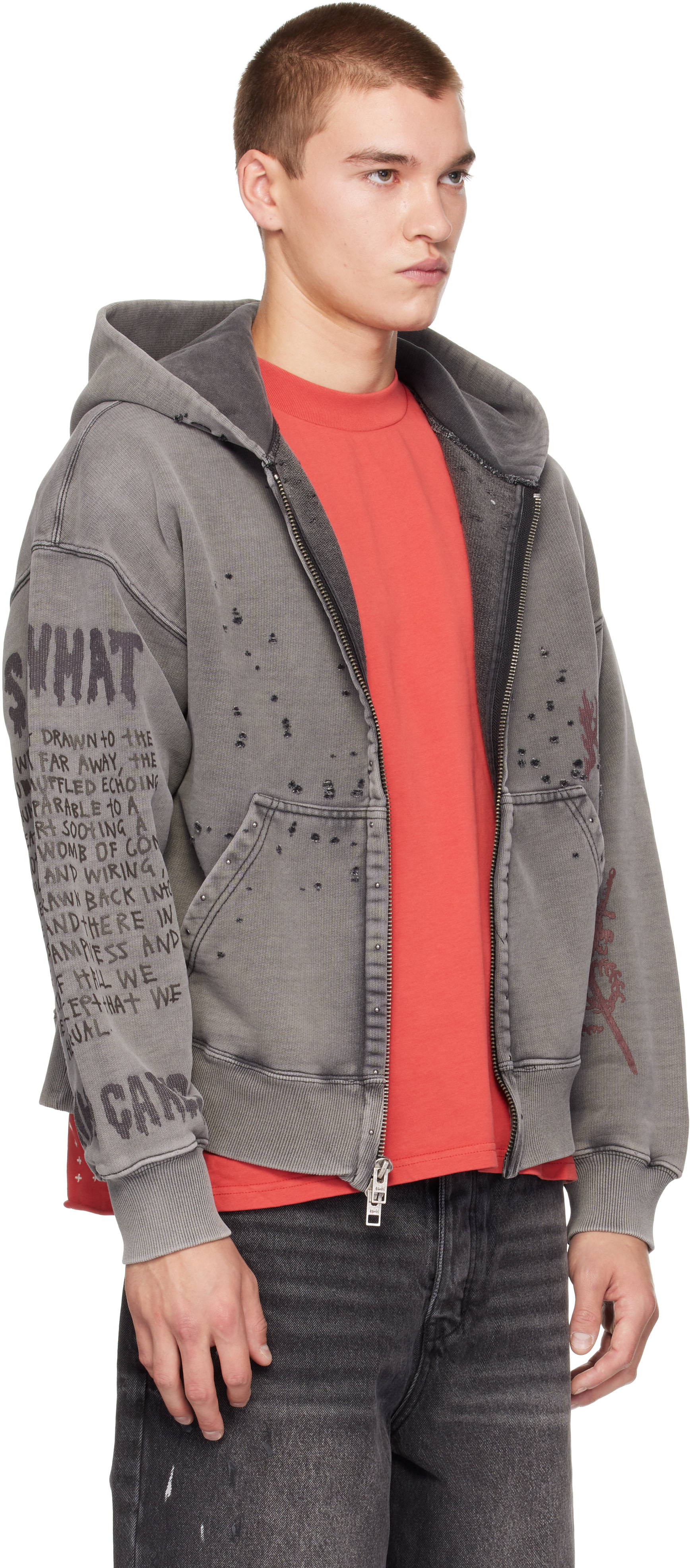 Ksubi - Pull à capuche Skool Halen gris à glissière