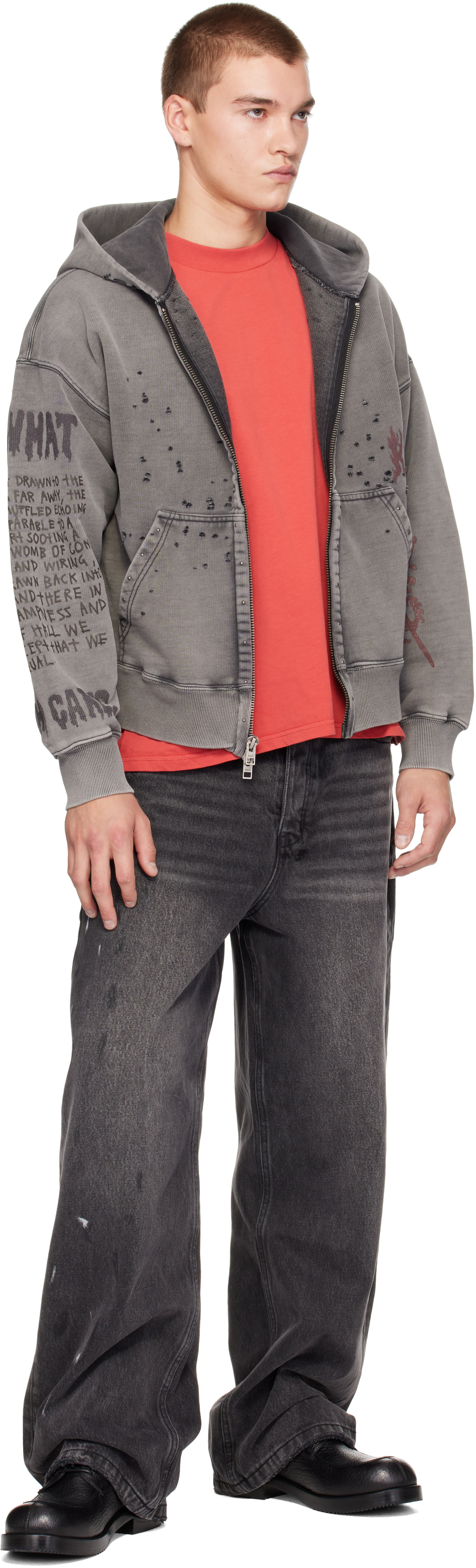 Ksubi - Pull à capuche Skool Halen gris à glissière