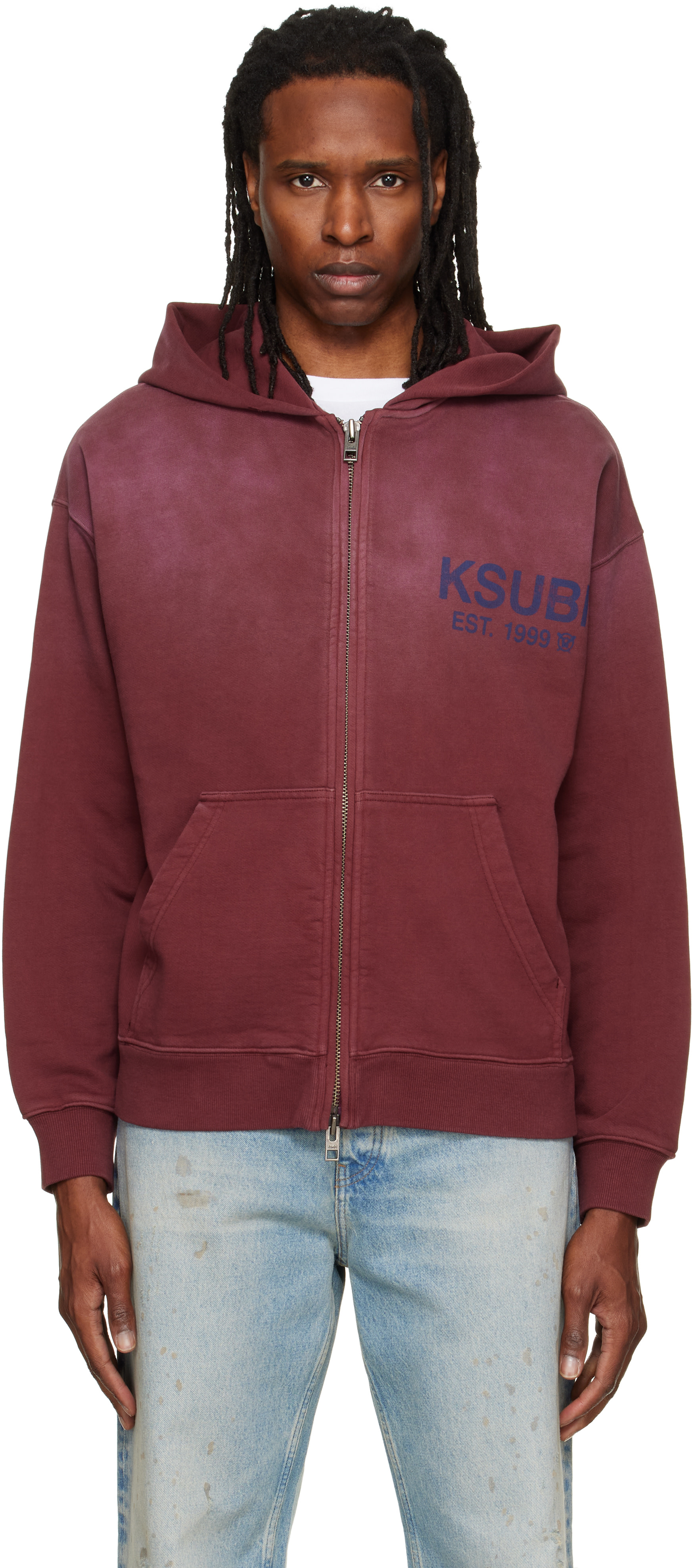 Ksubi - Pull à capuche Ekcess bourgogne à glissière