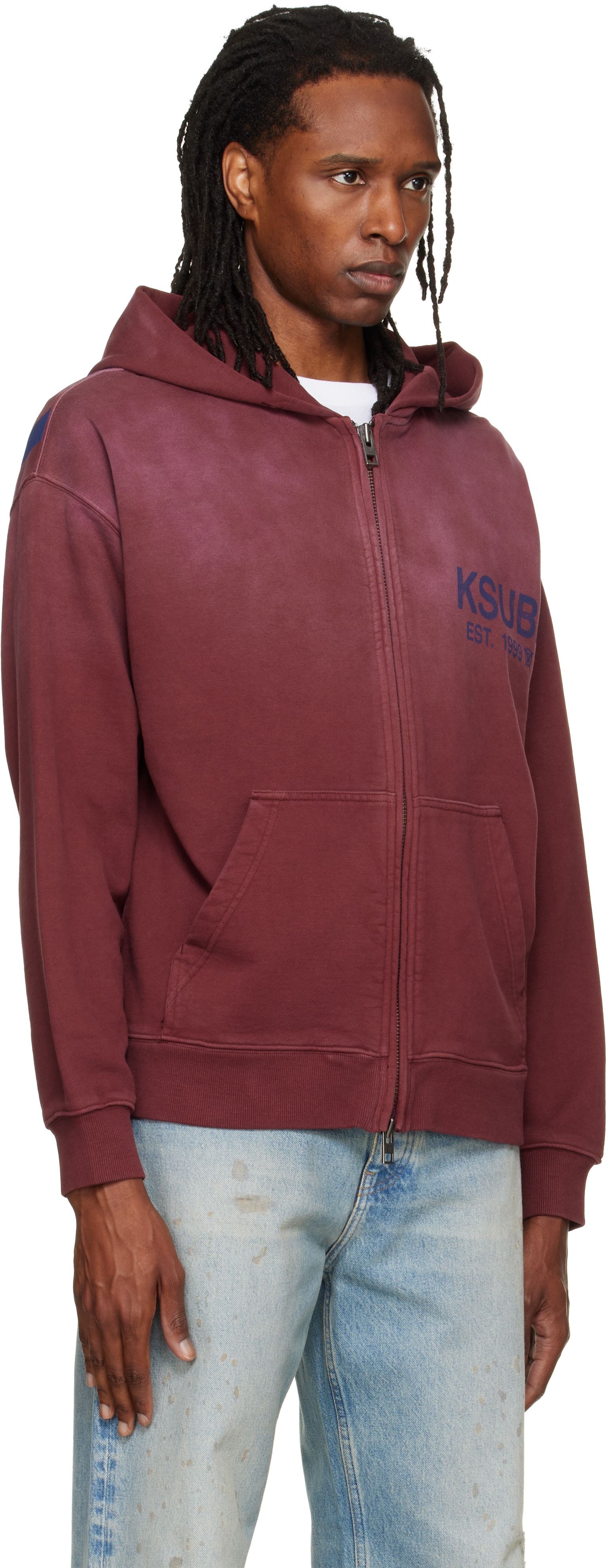 Ksubi - Pull à capuche Ekcess bourgogne à glissière