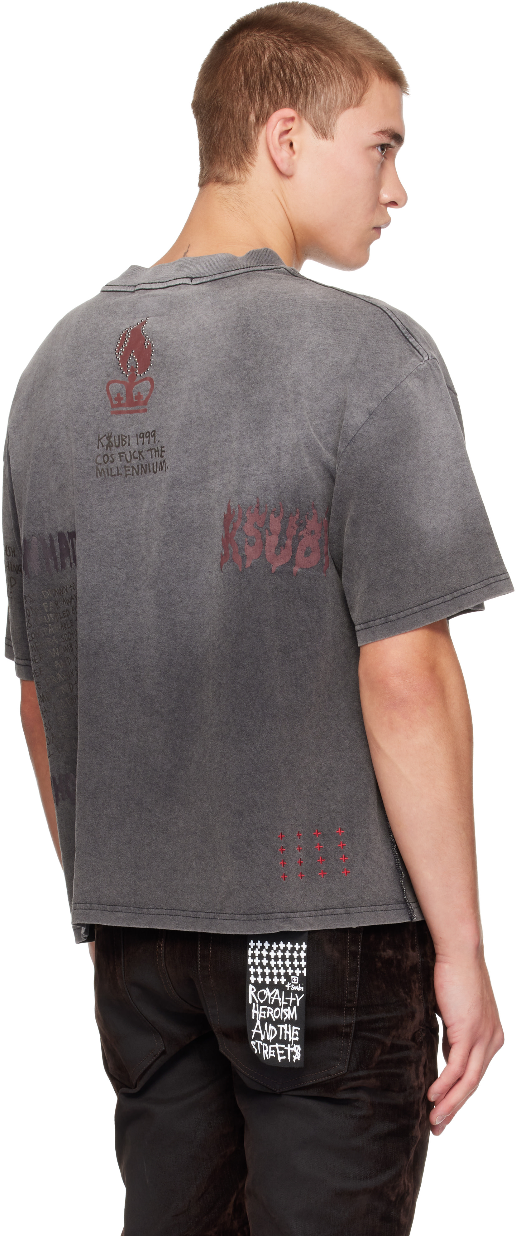 Ksubi - グレー Skool Halen 半袖Tシャツ