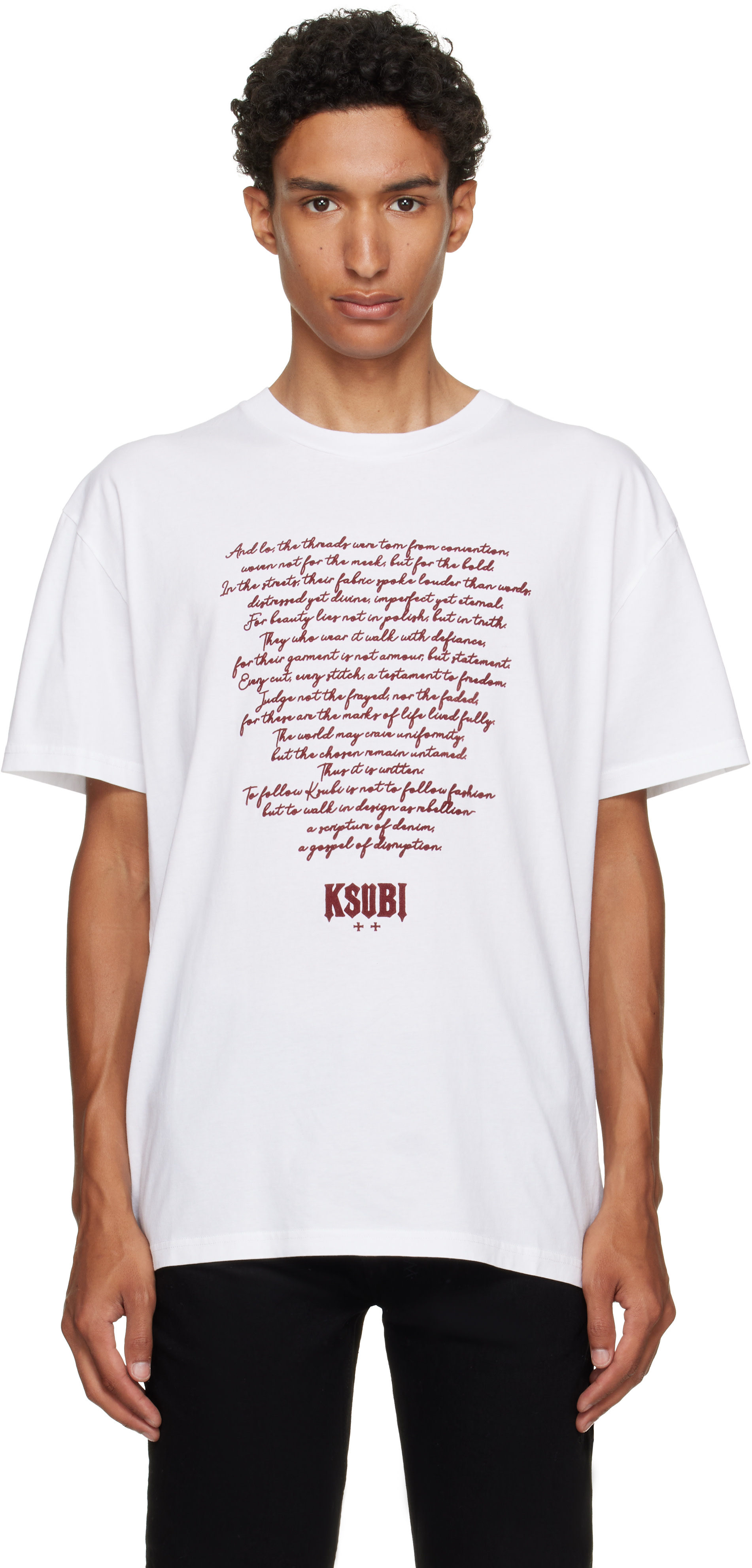 Ksubi - 화이트 시파 비기 S/S 티셔츠