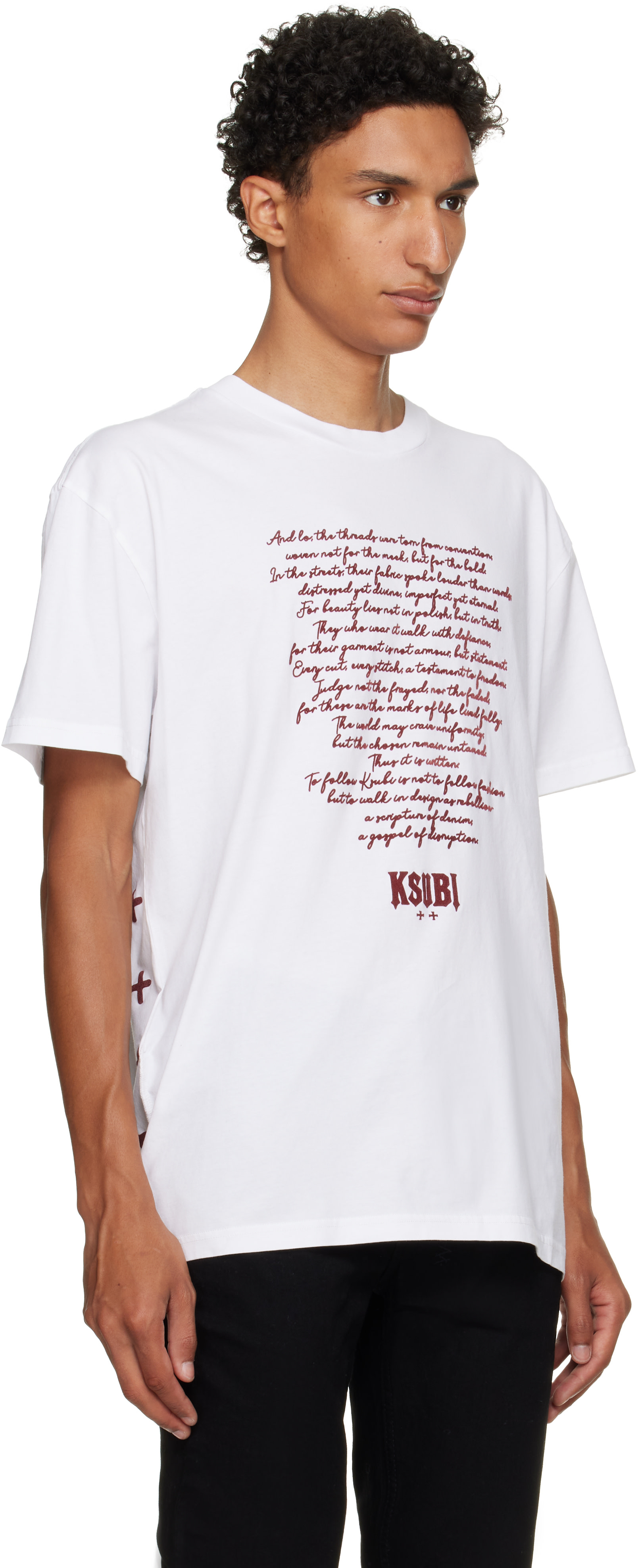 Ksubi - 화이트 시파 비기 S/S 티셔츠