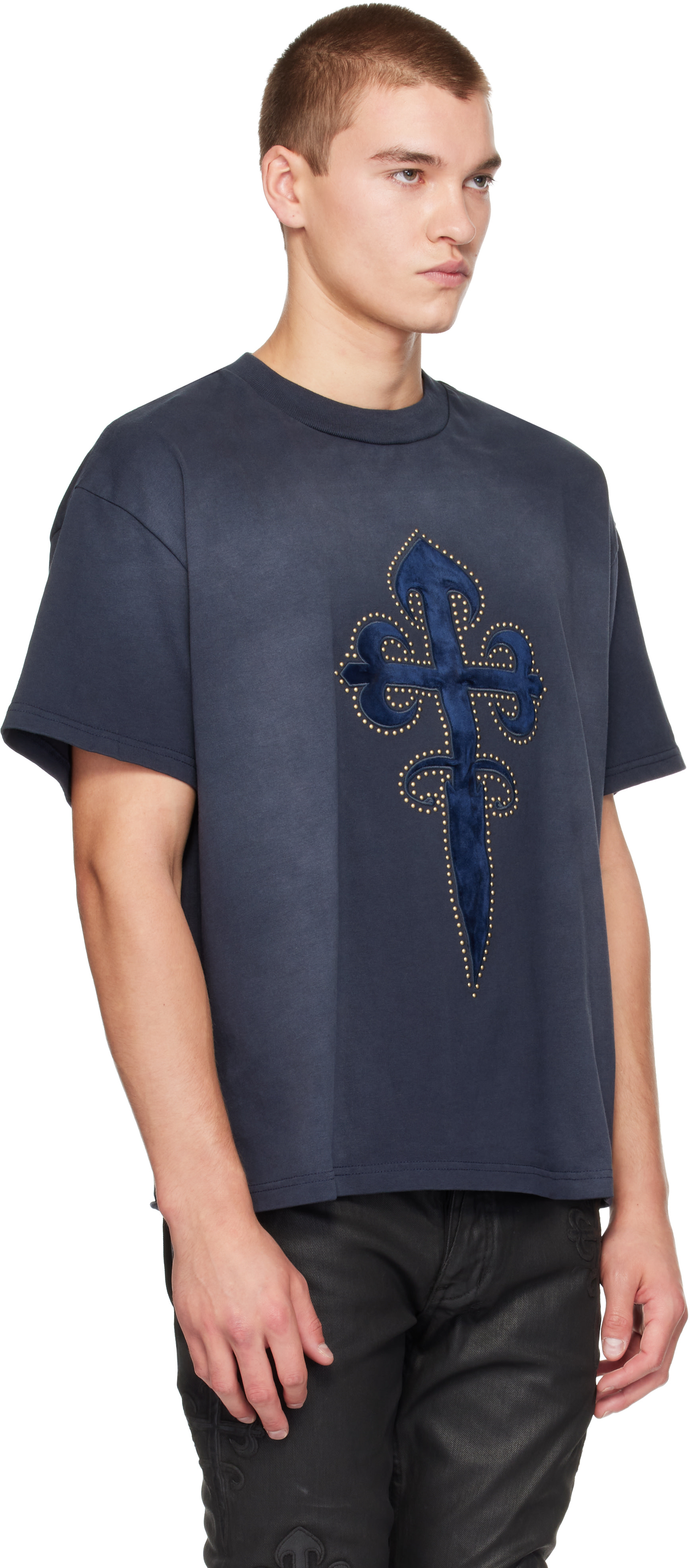 Ksubi: Navy Kaliba Ekcess S/S T-shirt | SSENSE Canada