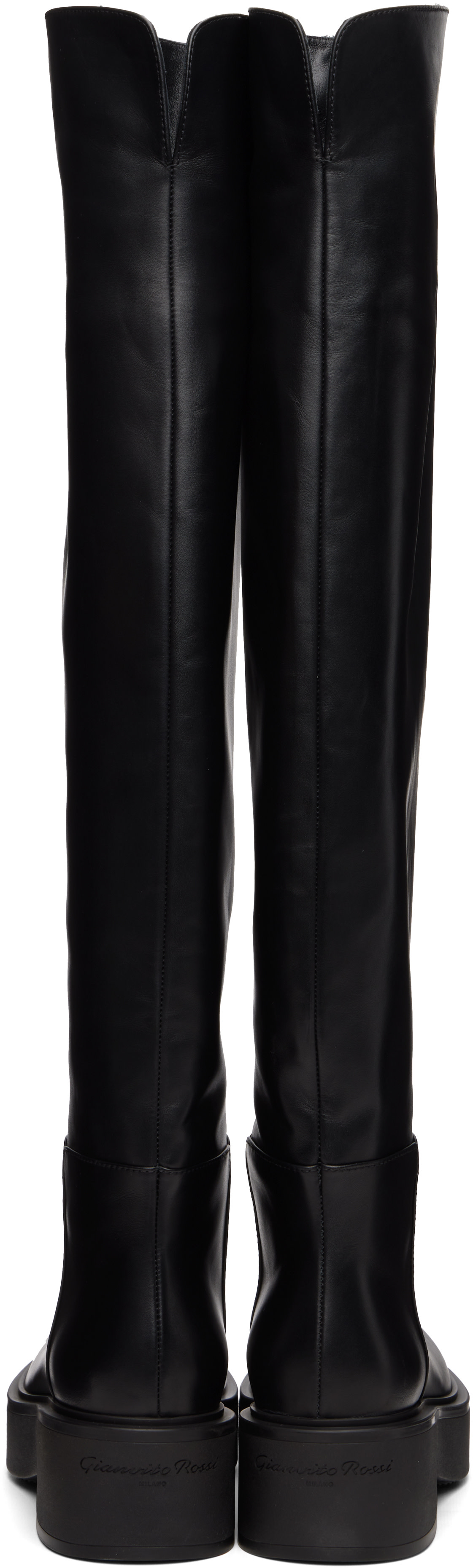 Gianvito Rossi: Black Vitello Glove Tall Boots | SSENSE