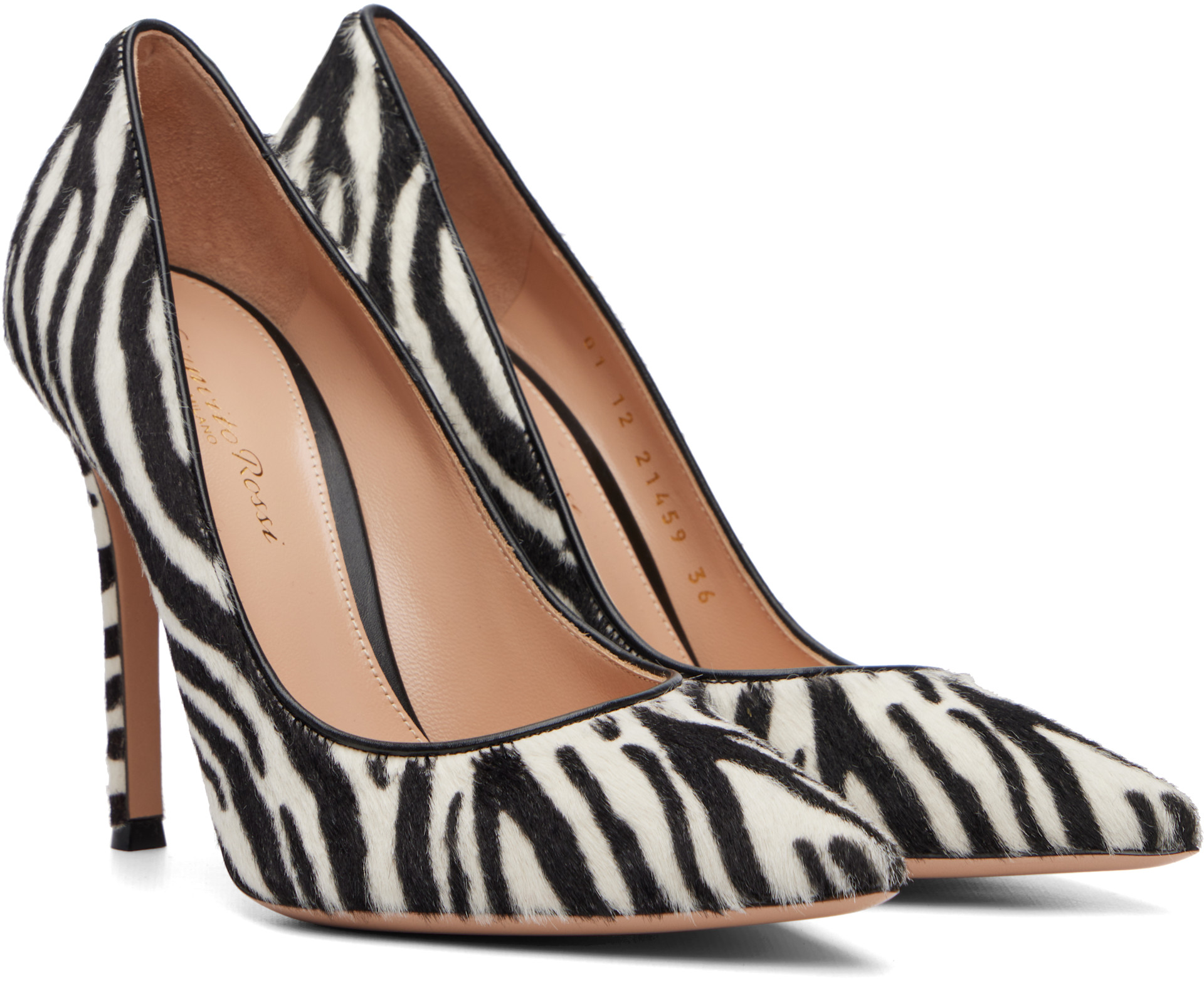 Gianvito Rossi: ブラック＆ホワイト Gianvito 105 ヒール | SSENSE 日本