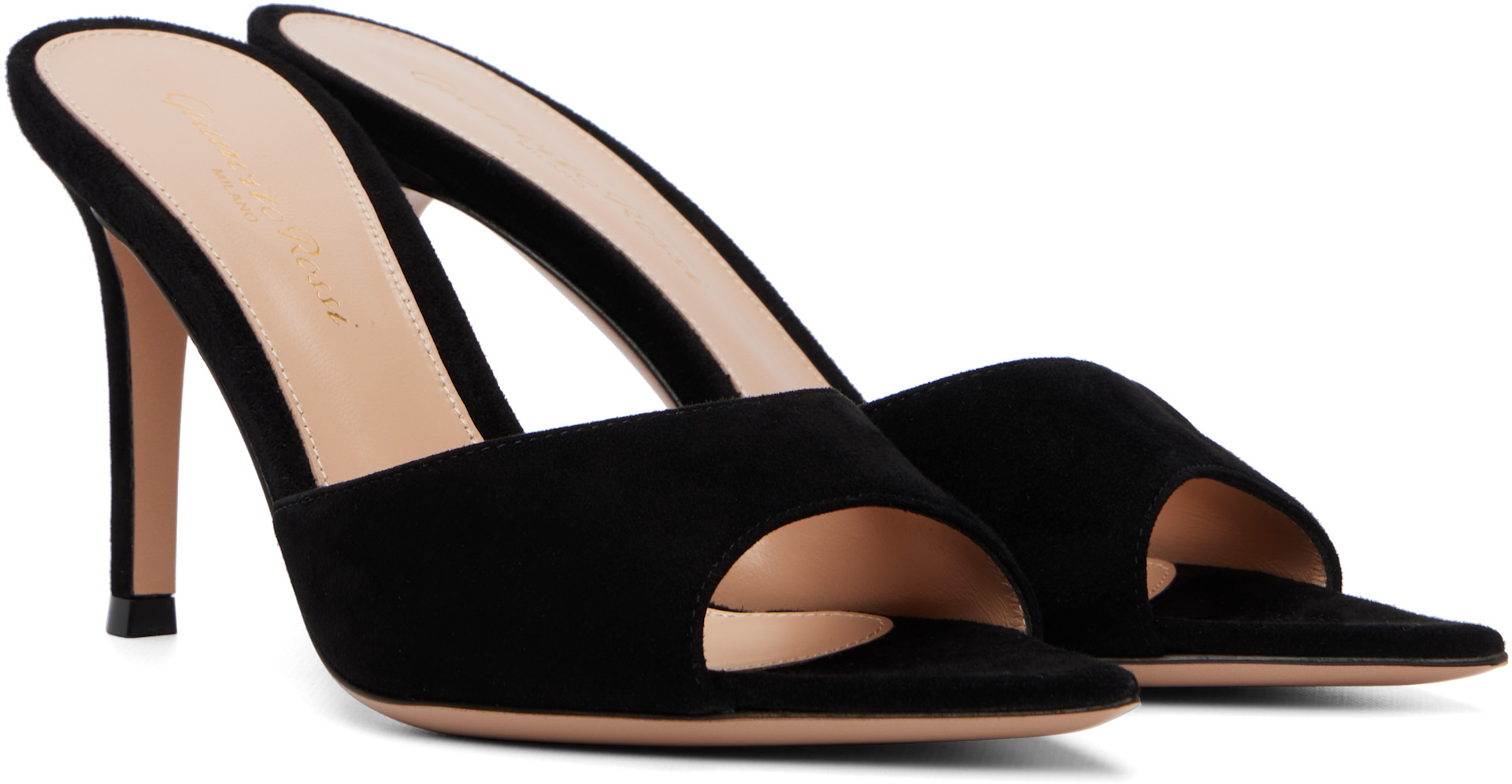 Gianvito Rossi: Black Elle 85 Heeled Sandals | SSENSE