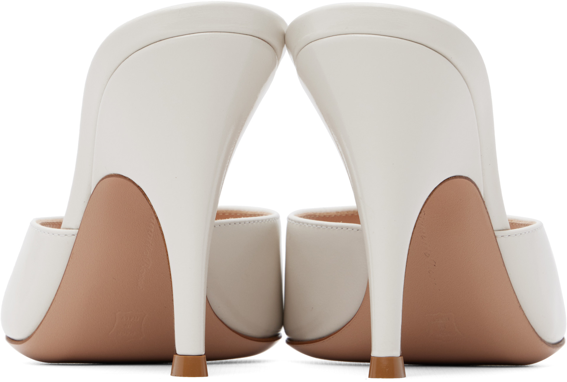 Gianvito Rossi: Off-White Sofia Mule 95 Heeled Sandals | SSENSE