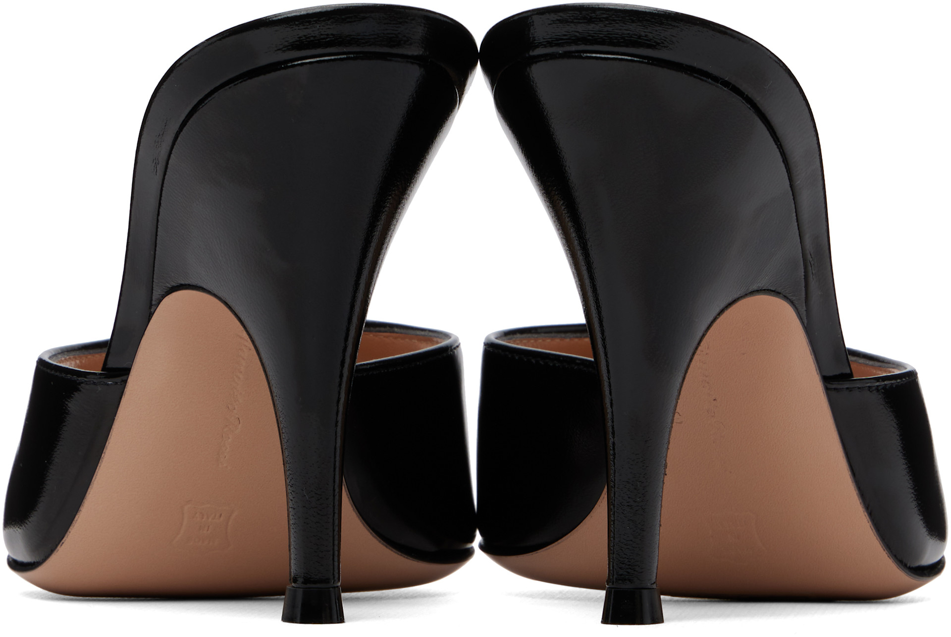 Gianvito Rossi: Black Sofia Mule 95 Heeled Sandals | SSENSE