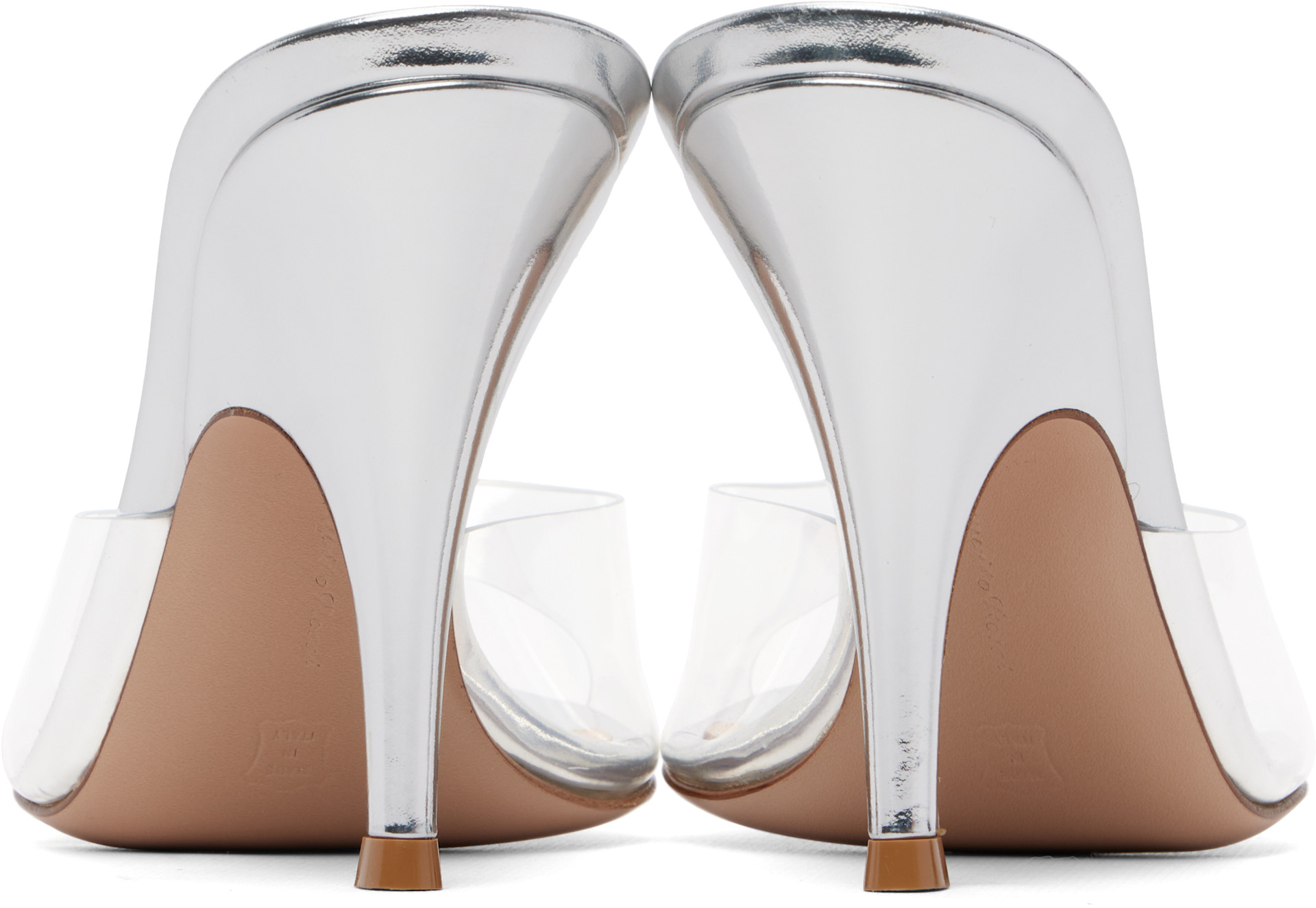 Gianvito Rossi - Sandales à talon de style mule Sofia 95 argentées