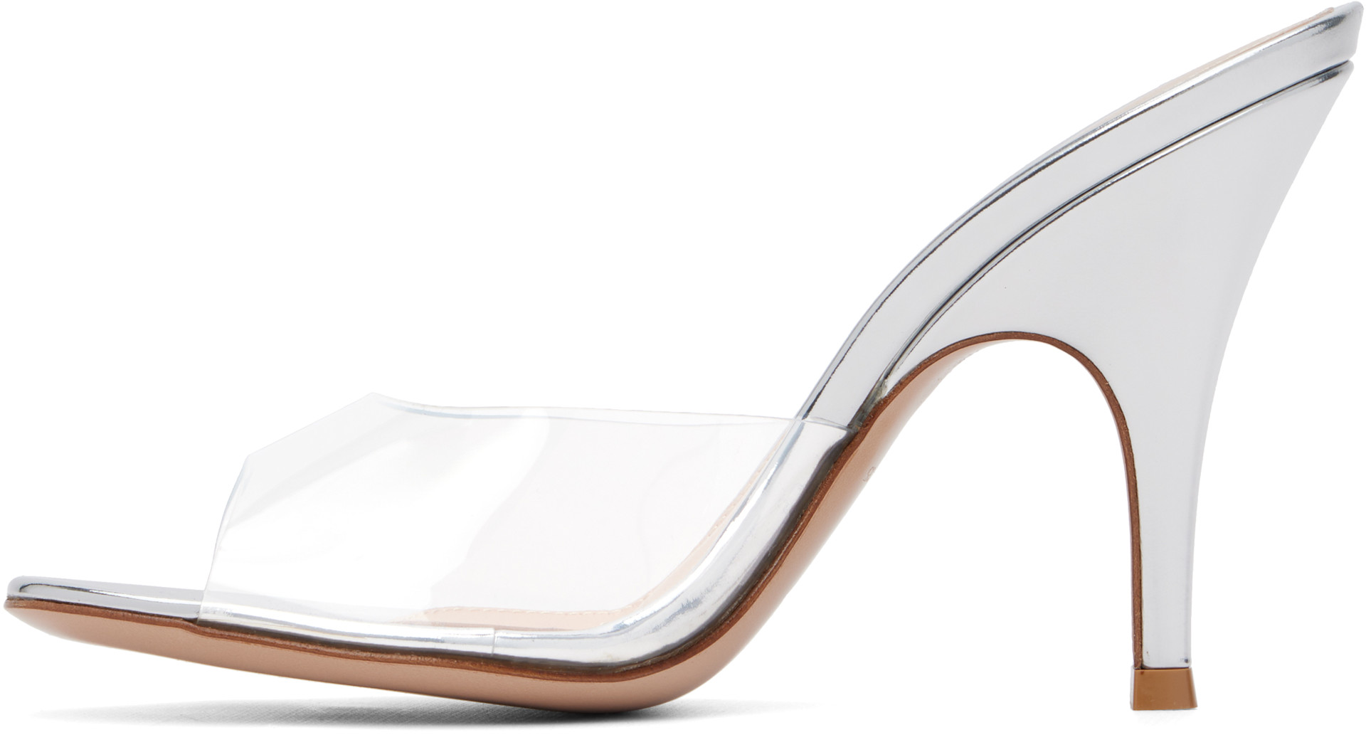 Gianvito Rossi - Sandales à talon de style mule Sofia 95 argentées