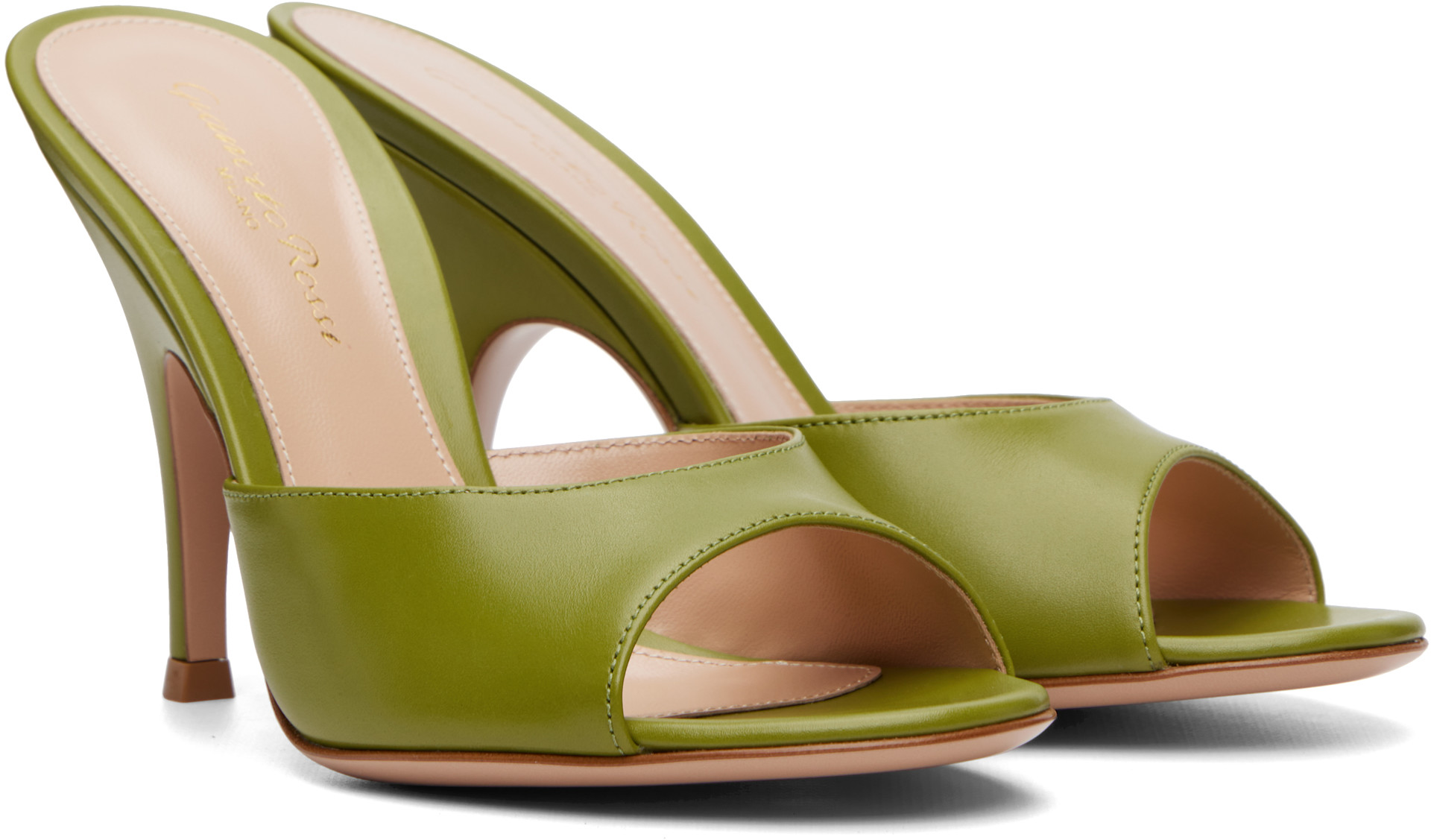 Gianvito Rossi - Green Sofia Mule Heeled Sandals
